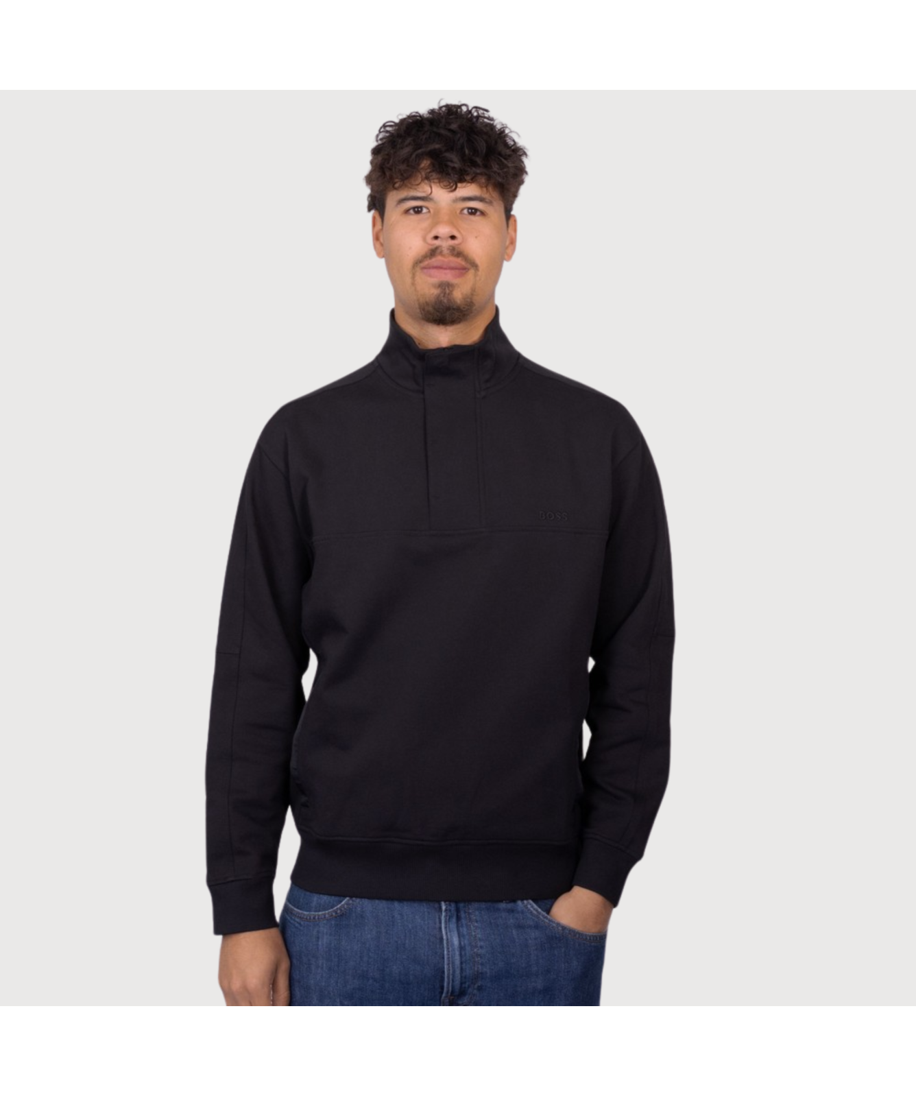 naoto2141 BOSS Orange Ze Work Half Zip Sweatshirt | (50545753) Black-001