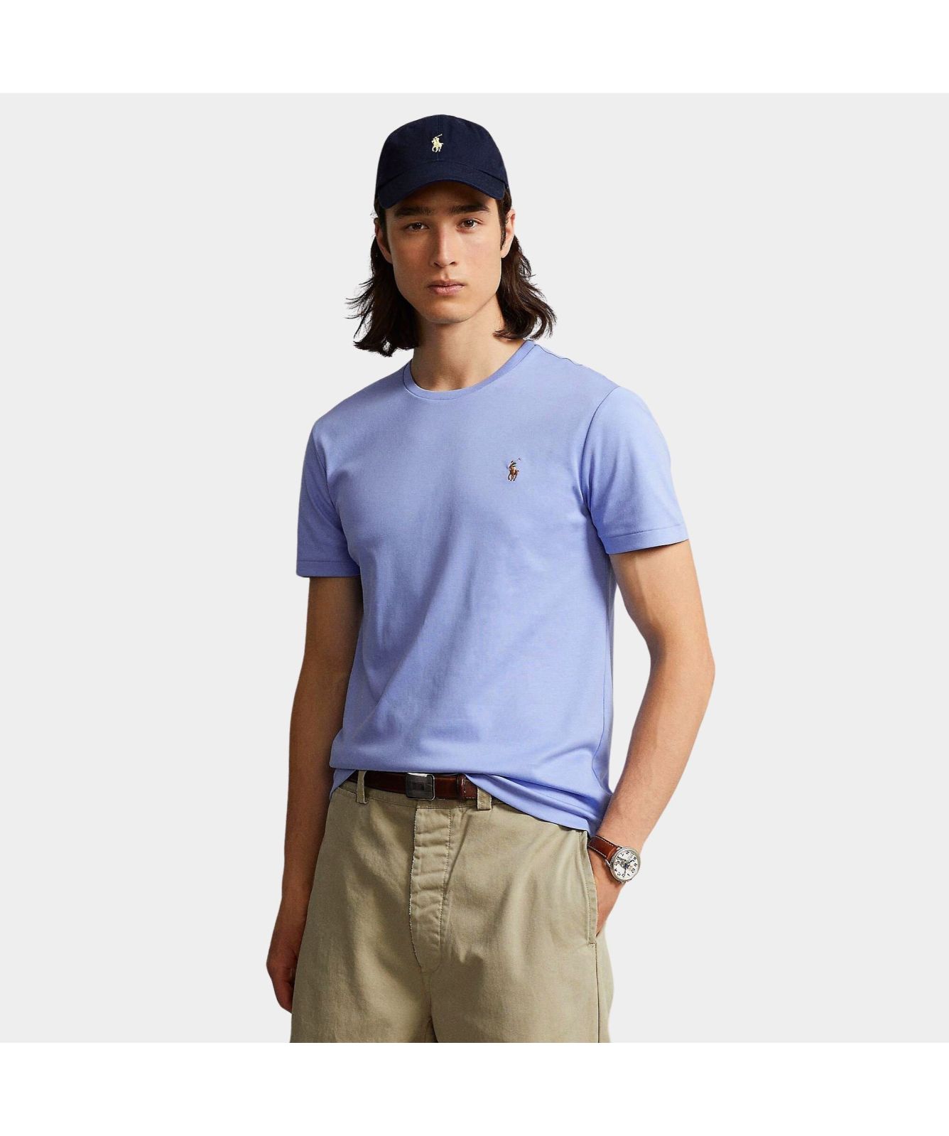Polo Ralph Lauren Classic Crew Neck Soft Cotton T-Shirt Blue