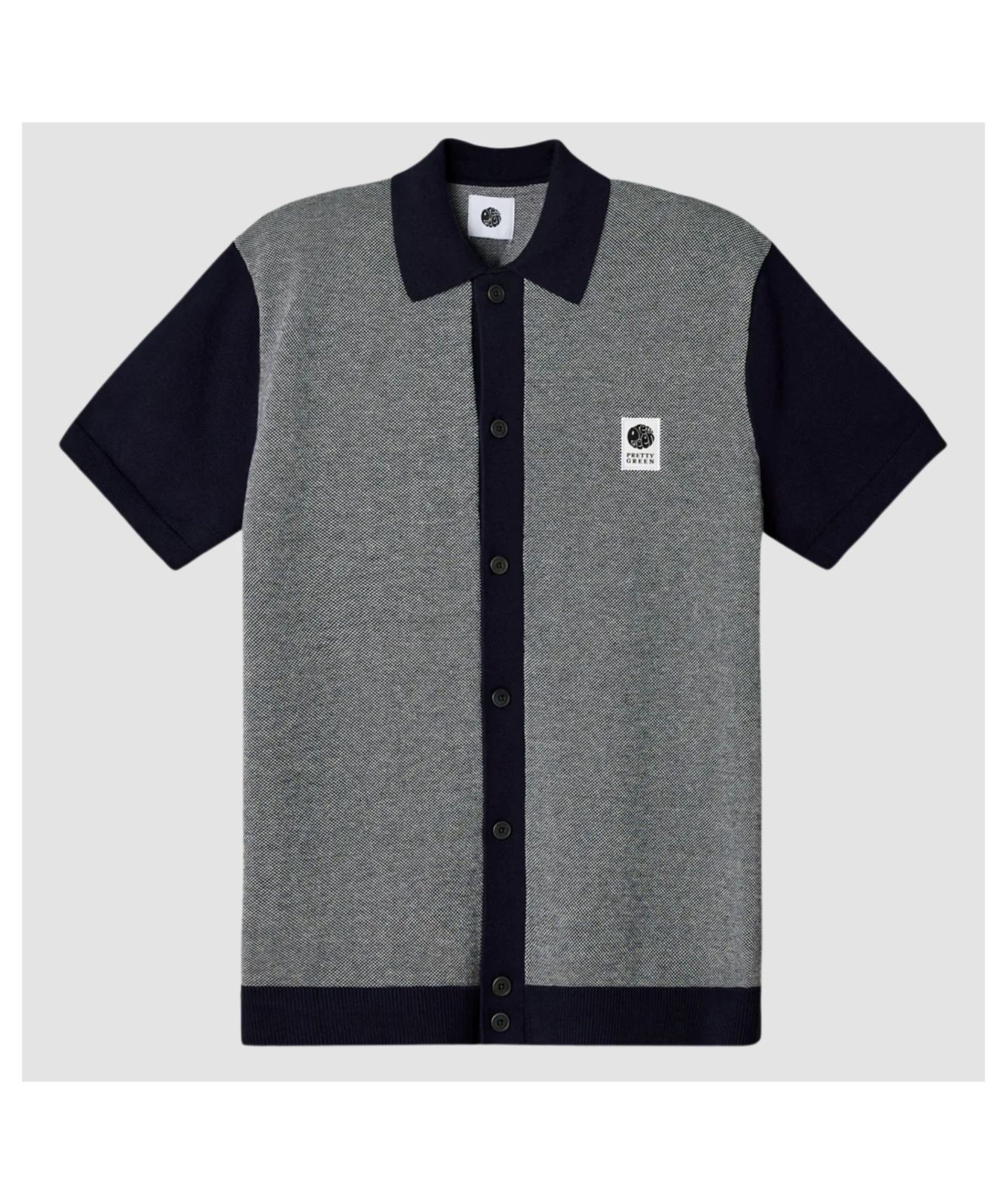 Men's Pretty Green Roxy Knit Short Sleeve Shirt - Grey | Kular Fashion