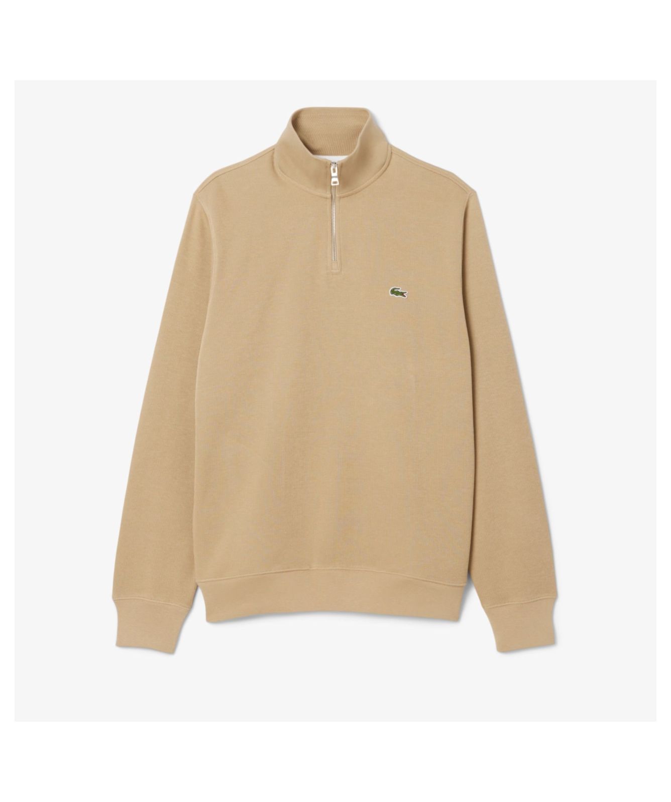 LACOSTE/クラシックフィットセーター/Sサイズ/ベージュ Lacoste Classic Fit ¼ Zip High Neck Interlock Sweatshirt | Green
