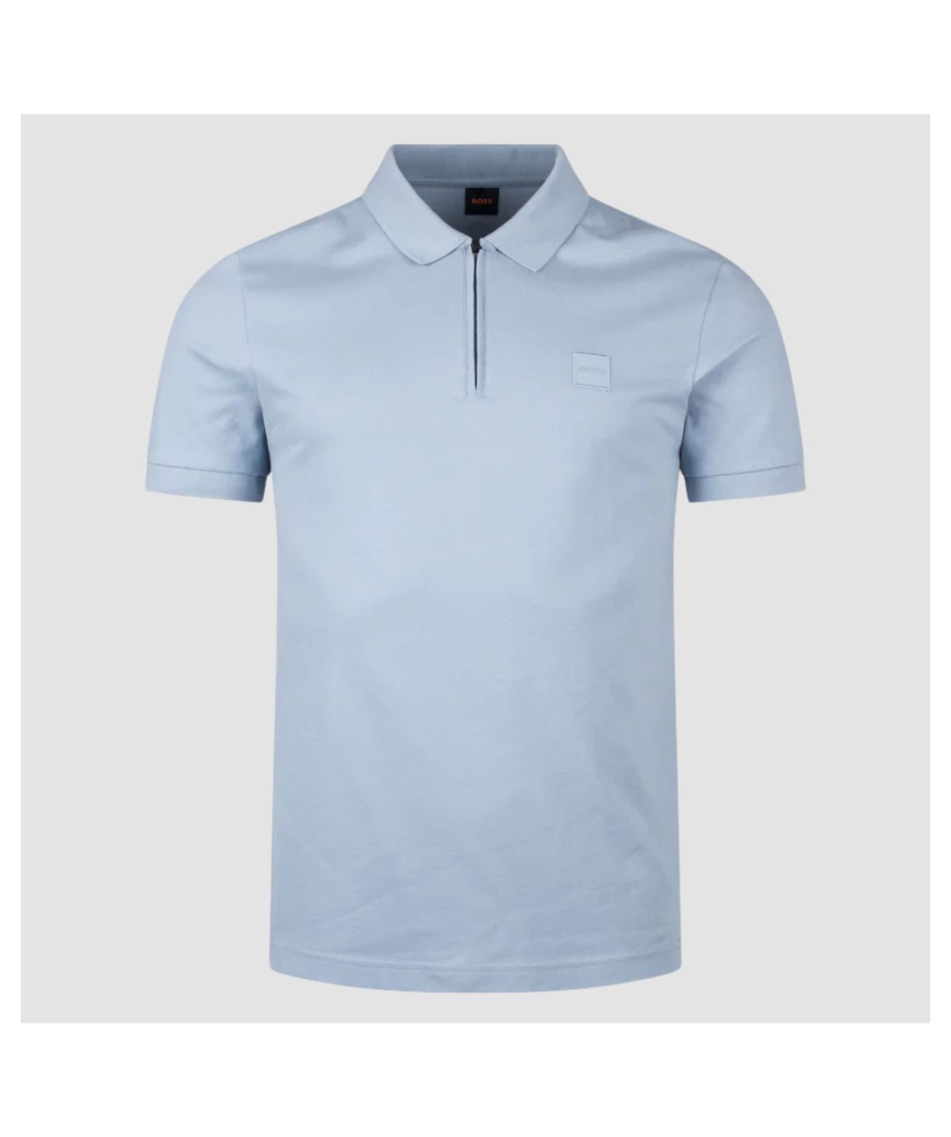 Men's BOSS Slim Fit Passerzip Polo Shirt - Light Blue | Kular Fashion