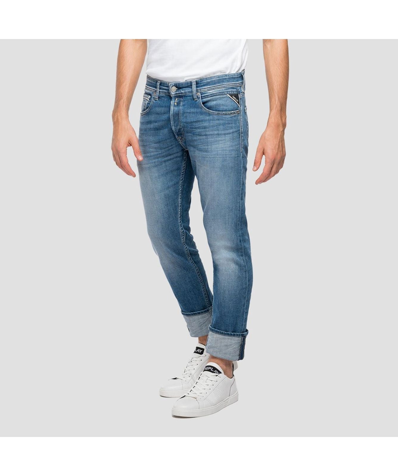 Replay Straight Fit Grover Jeans Medium Blue