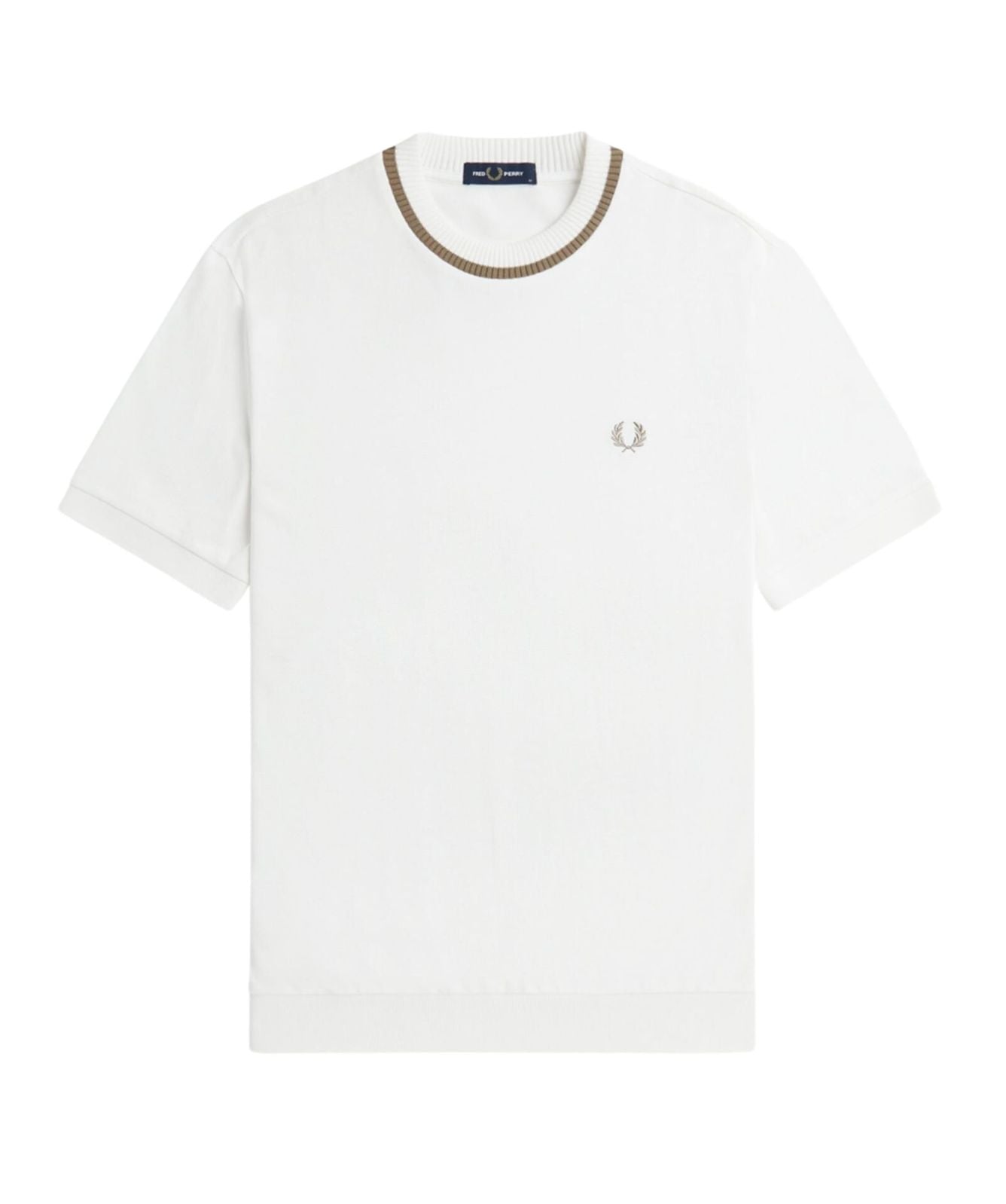 Fred Perry Mens Crew Pique T-Shirt | White - M7B34