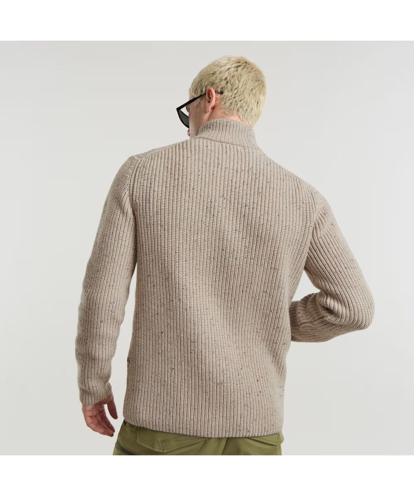 G-STAR Herren Cardigan - Double Collar Gestrickte Jacke Mit Reißverschluss