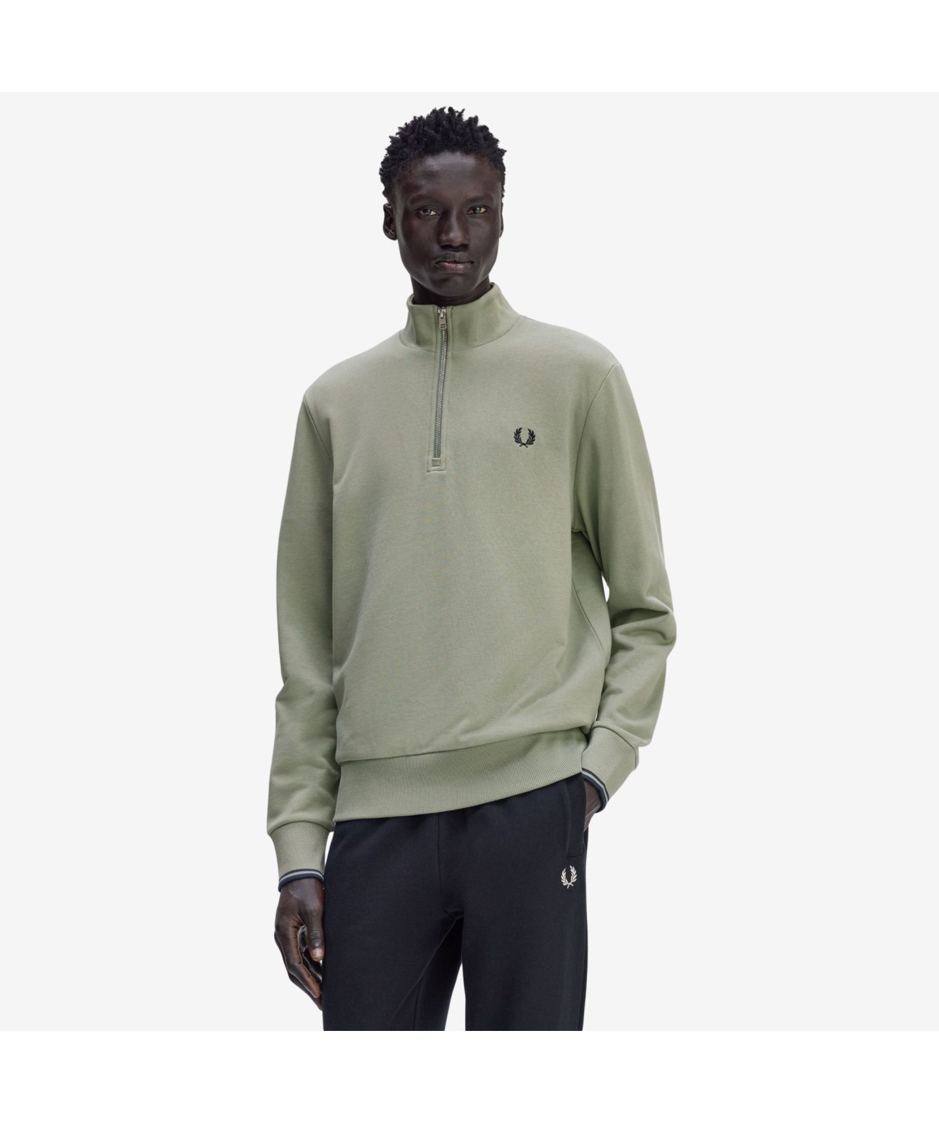 Fred Perry Half Zip Sweatshirt | Ecru- M3574-Z46, Sport