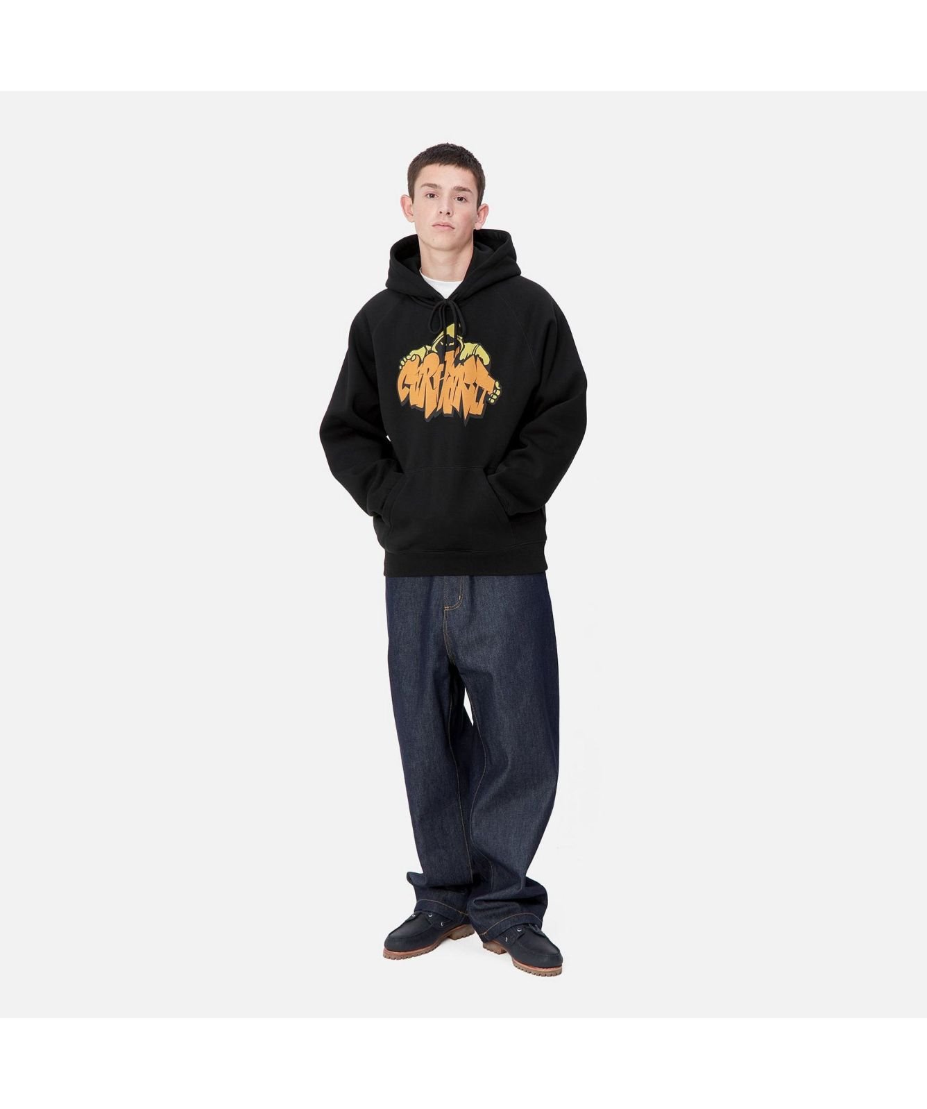 Carhartt WIP Loose Fit Yute Hoodie | Black-I033937-89 -kular