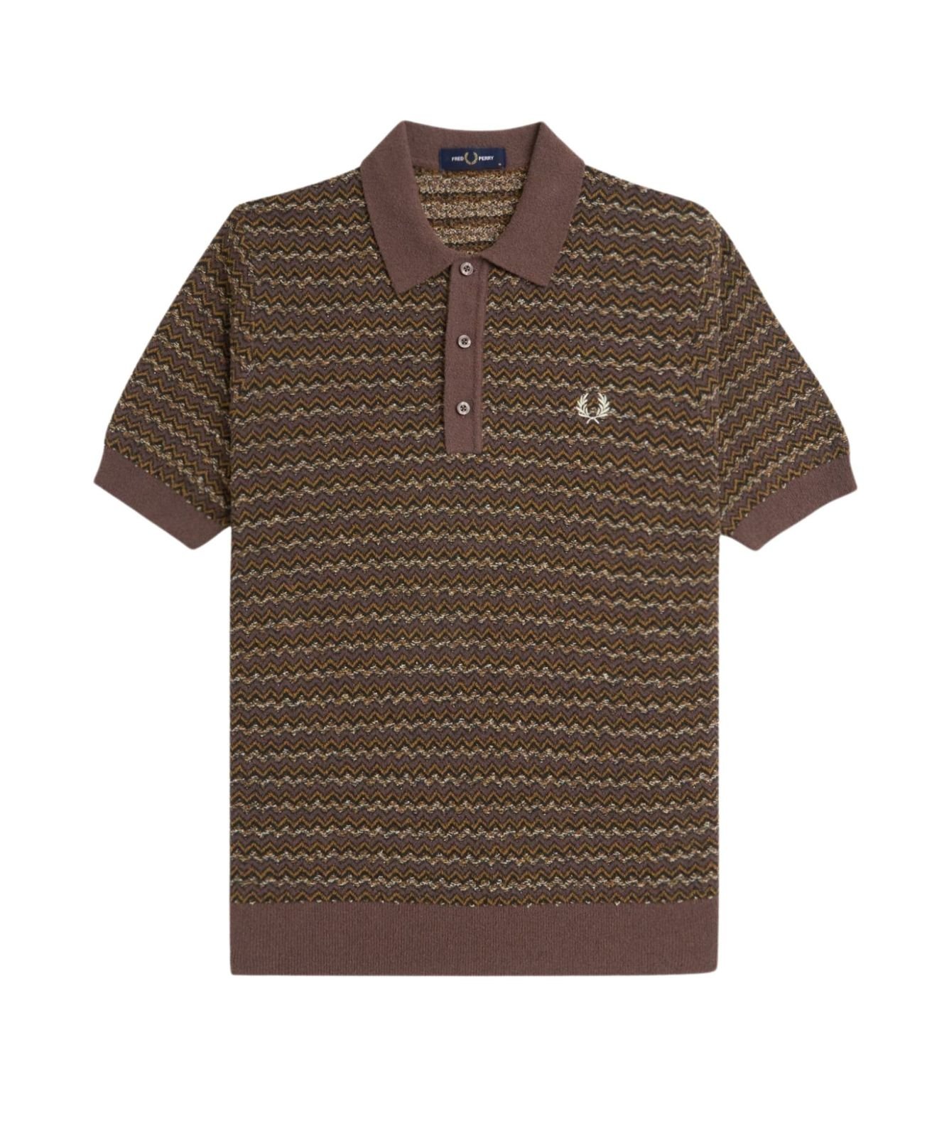Fred Perry Jacquard Polo Shirt | Brown - K8549
