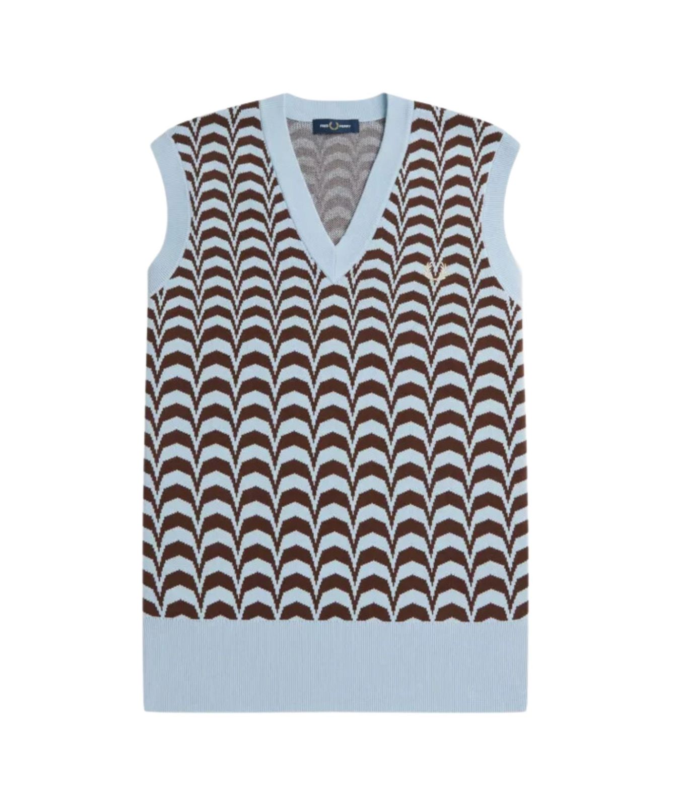 超美品　FRED PERRY / Jacquard Knitted Tank Fred Perry Jacquard Knitted Tanktop | Sky Blue