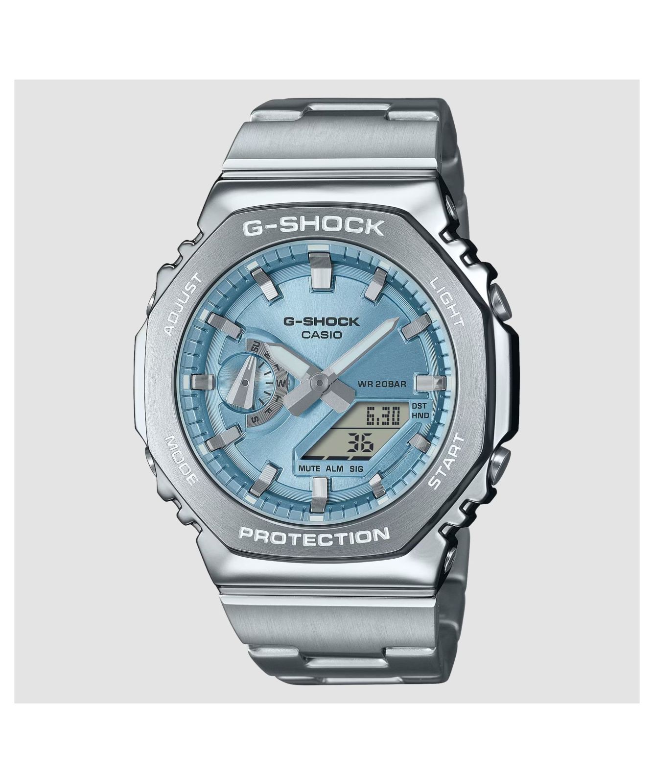 Men's CASIO G-Shock Hybrid Watch - Silver/Blue | Kular Fashion