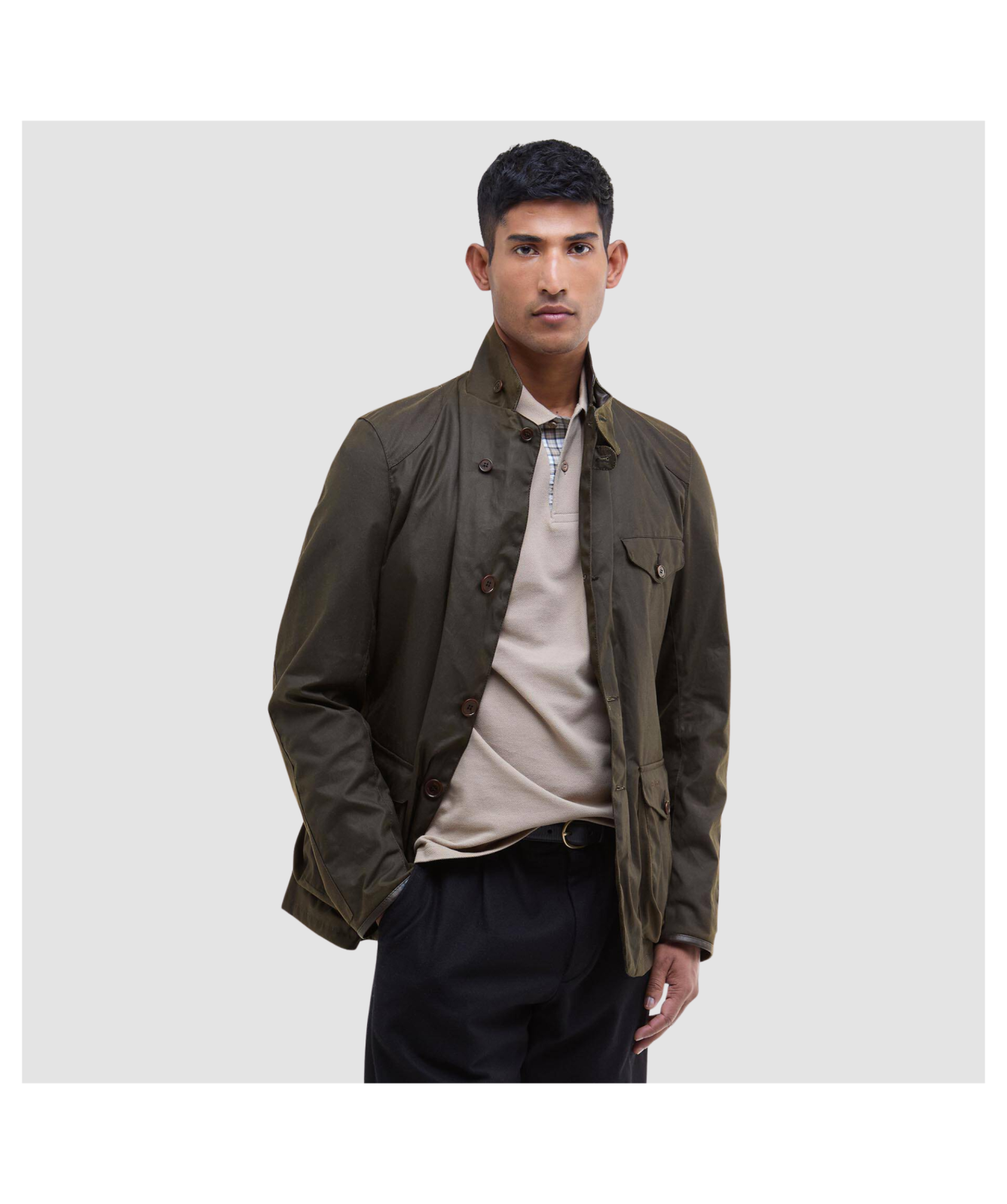 Barbour Sports Waxed Jacket - Olive | Kular Fashion