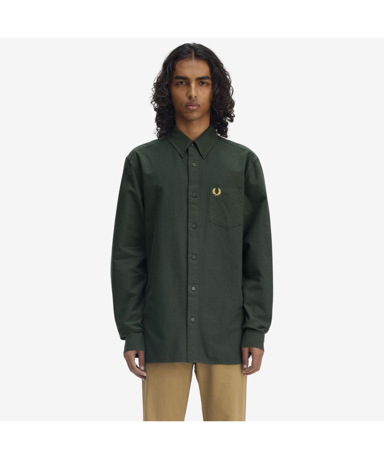 Fred Perry Oxford Shirt | Dark Green - M5516-X89 - Kular Fashion