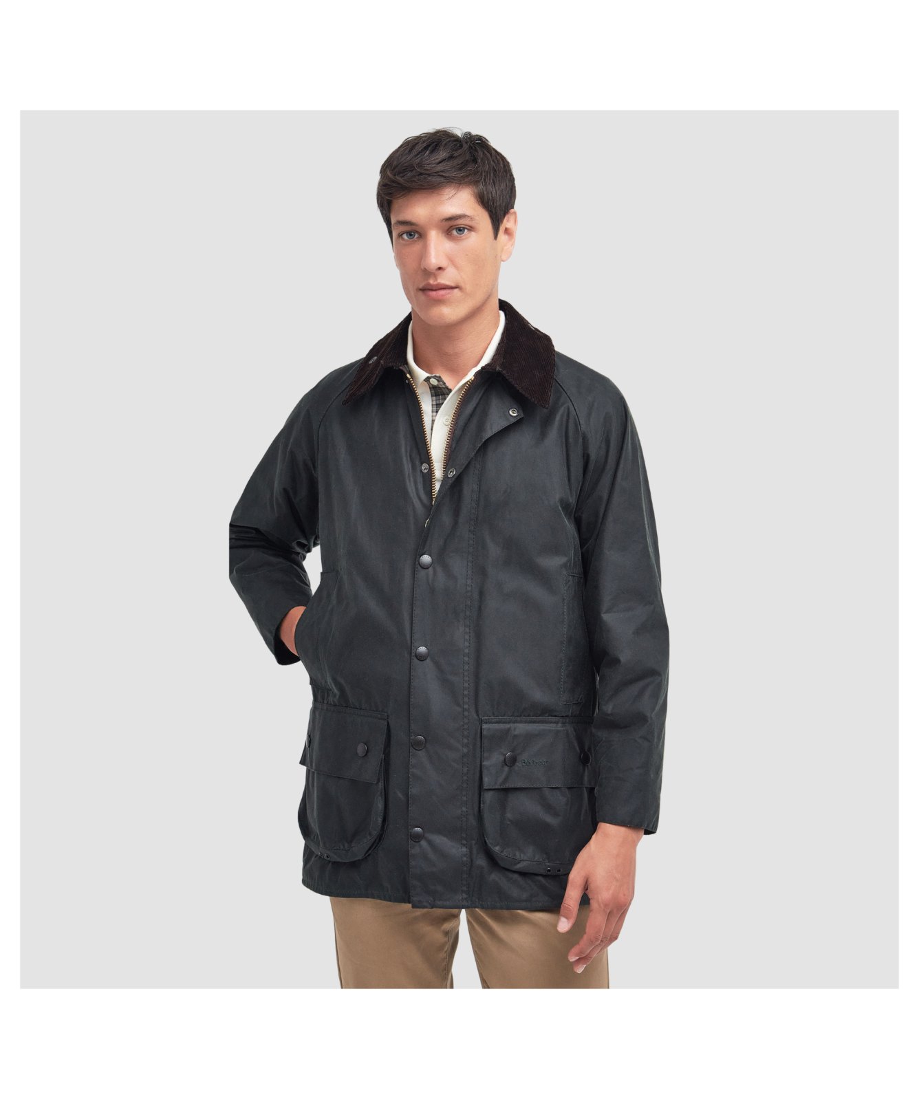 Barbour Beaufort Waxed Cotton Jacket - Sage | Kular Fashion