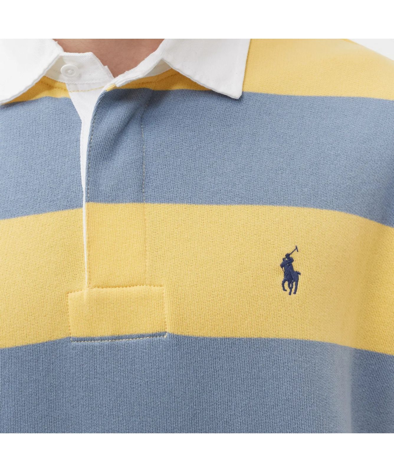 Polo Ralph Lauren Twill Collar Stripe Rugby Shirt Yellow