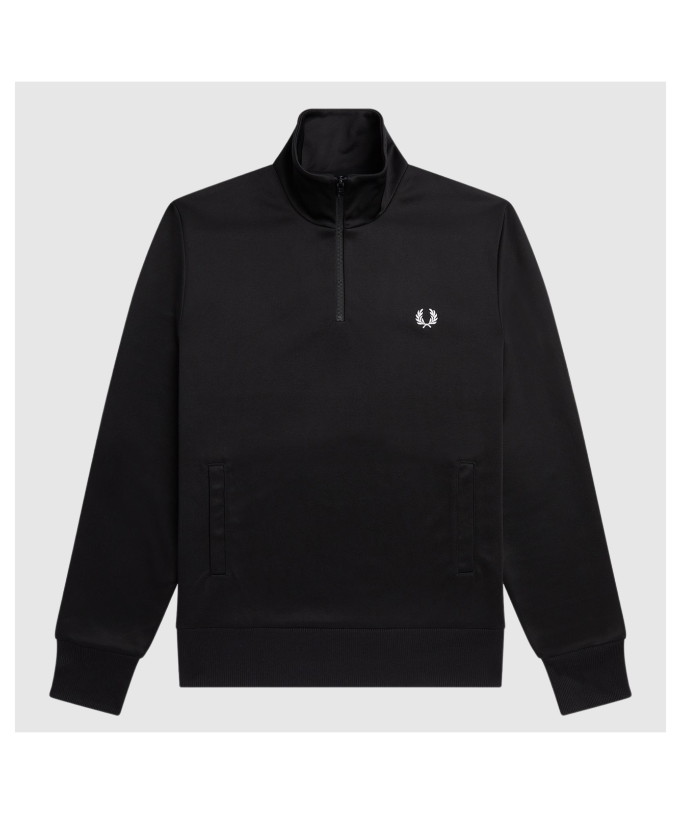 Fred Perry Men's Quarter Zip Track Top | Black or Cream J5554