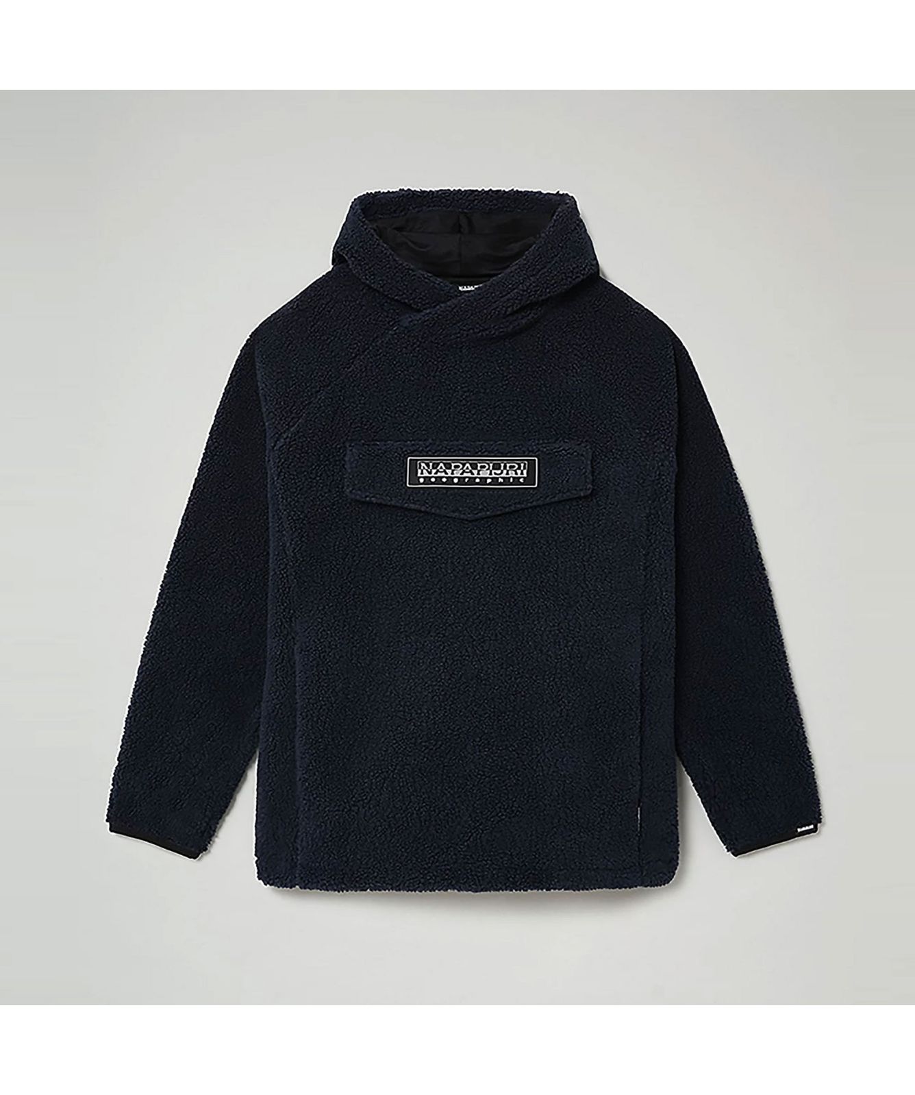 Napapijri Unisex Patch Curly Fleece Hoodie | Navy-NP0A4EIAB1A1 