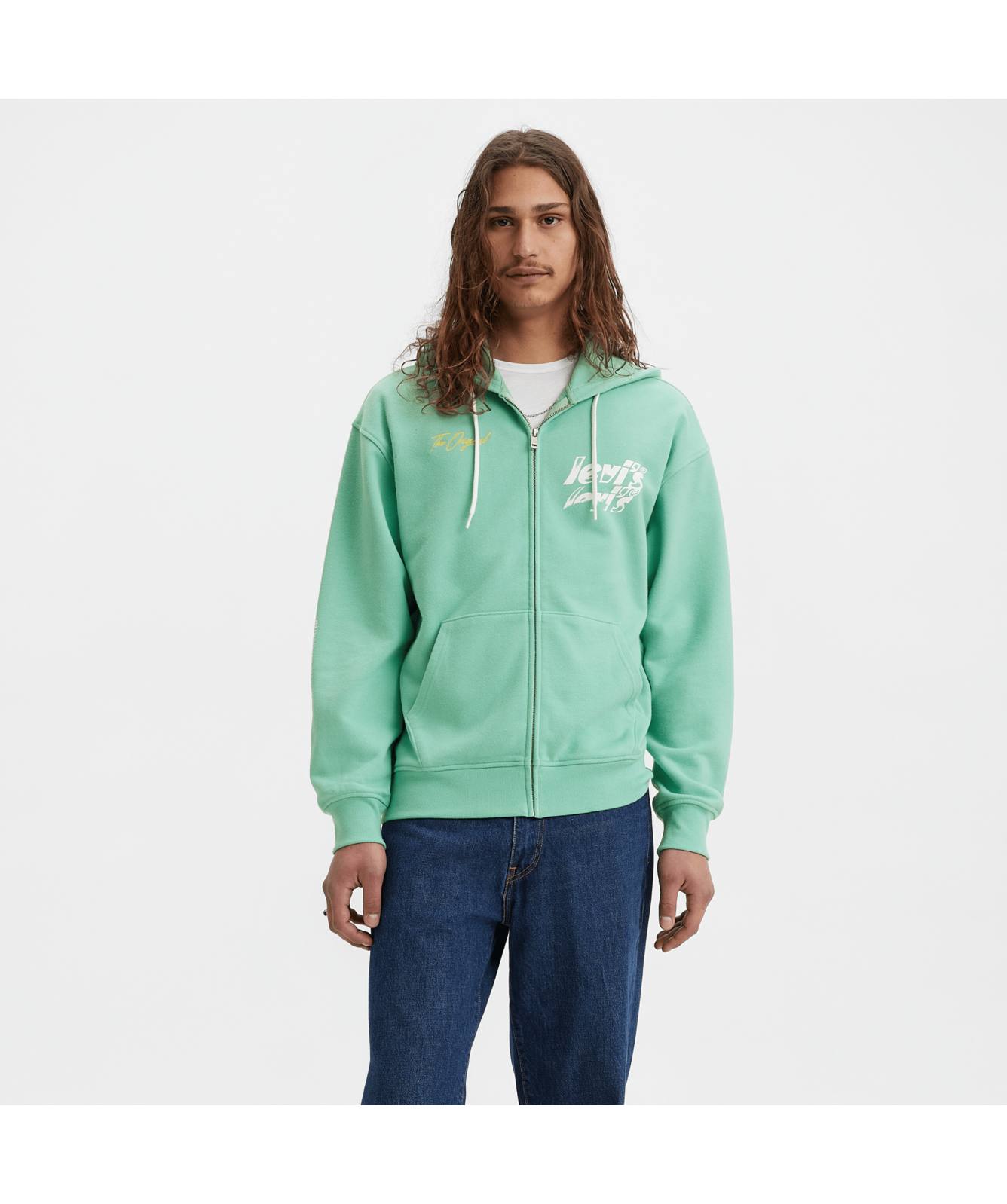 Levi's Relaxed Graphic Zip Up Hoodie Sweatshirt | Grey -387170009