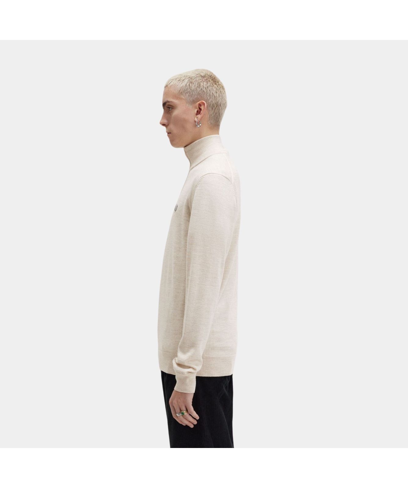 Fred Perry Classic ¼ Zip Men's Jumper | Beige-K7624-X23 -kular fashion