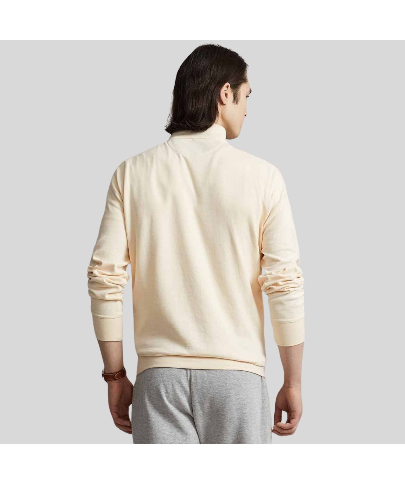 Polo Rlaph Lauren ¼ Zip Knit Sweatshirt in cream-710812963049-grey