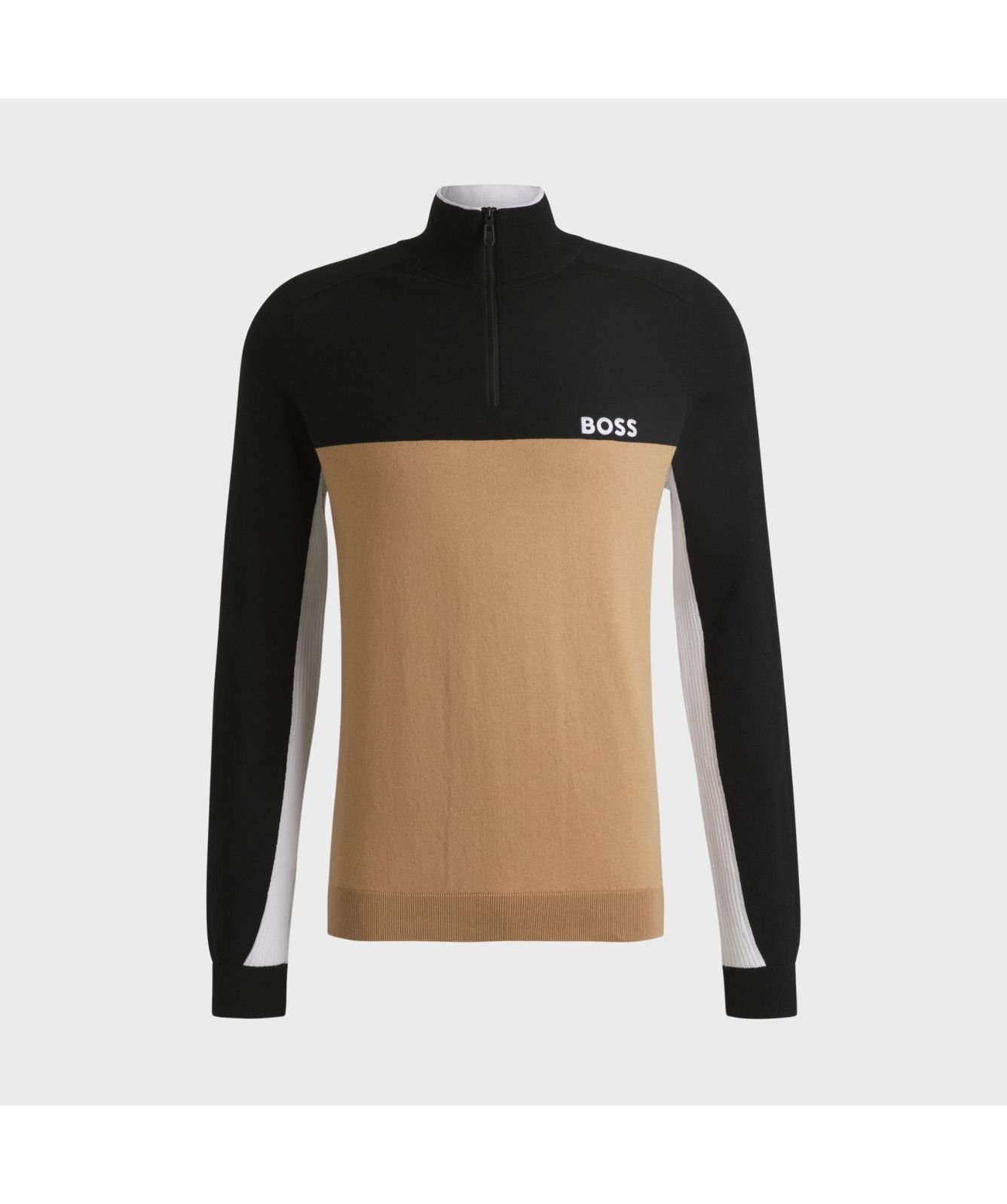 BOSS Cotton-Blend Regular-Fit Sweater With Colour-Blocking