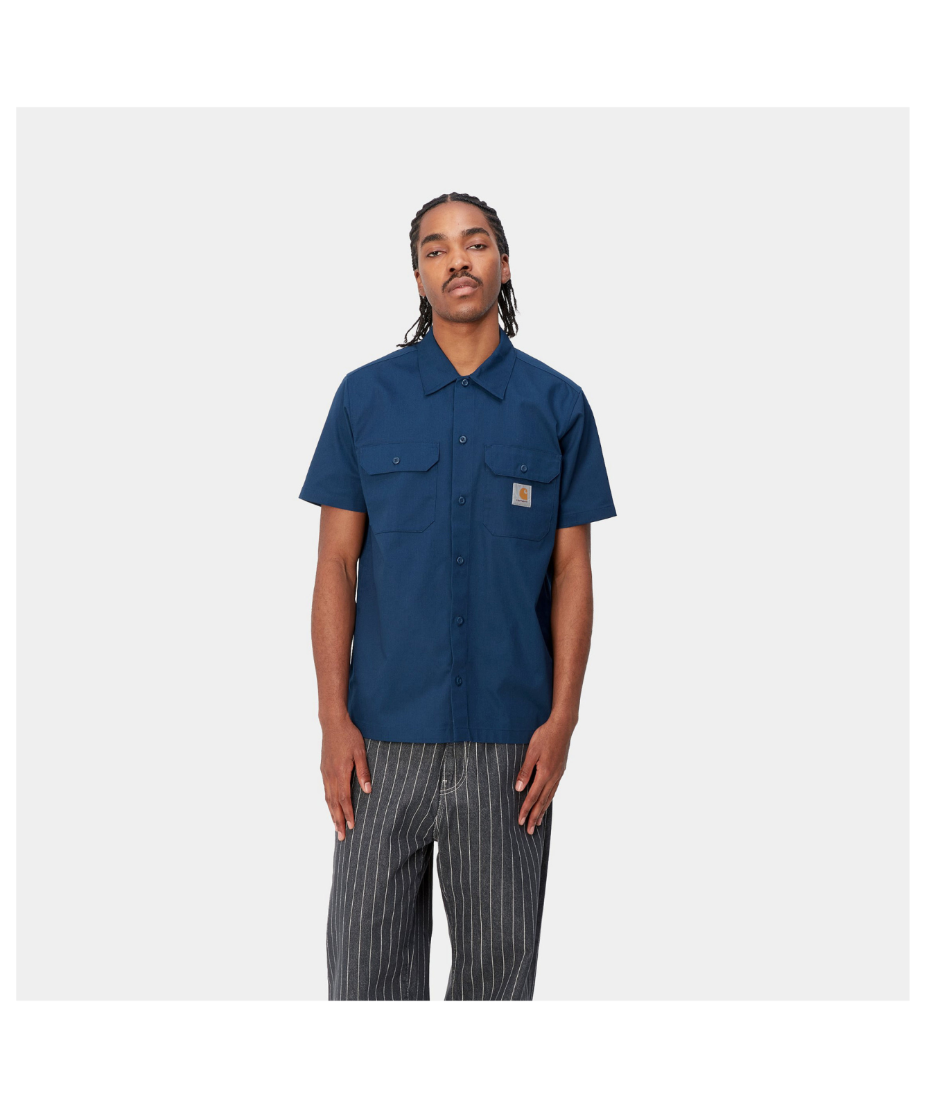 Carhartt WIP Men's S/S Master Shirt | Silver or Blue - I027580