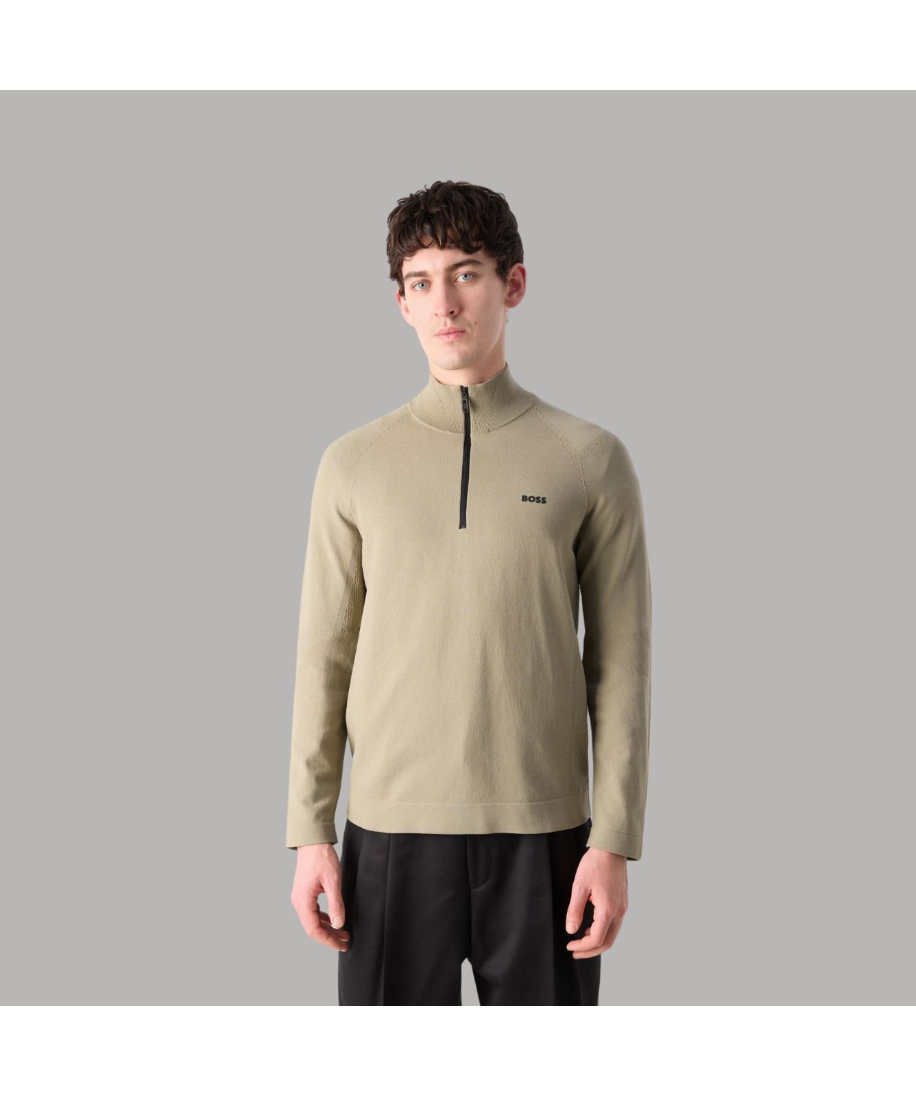 Boss K Seamless Tech ¼ Zip Sweatshirt | Khaki - 50528783-334