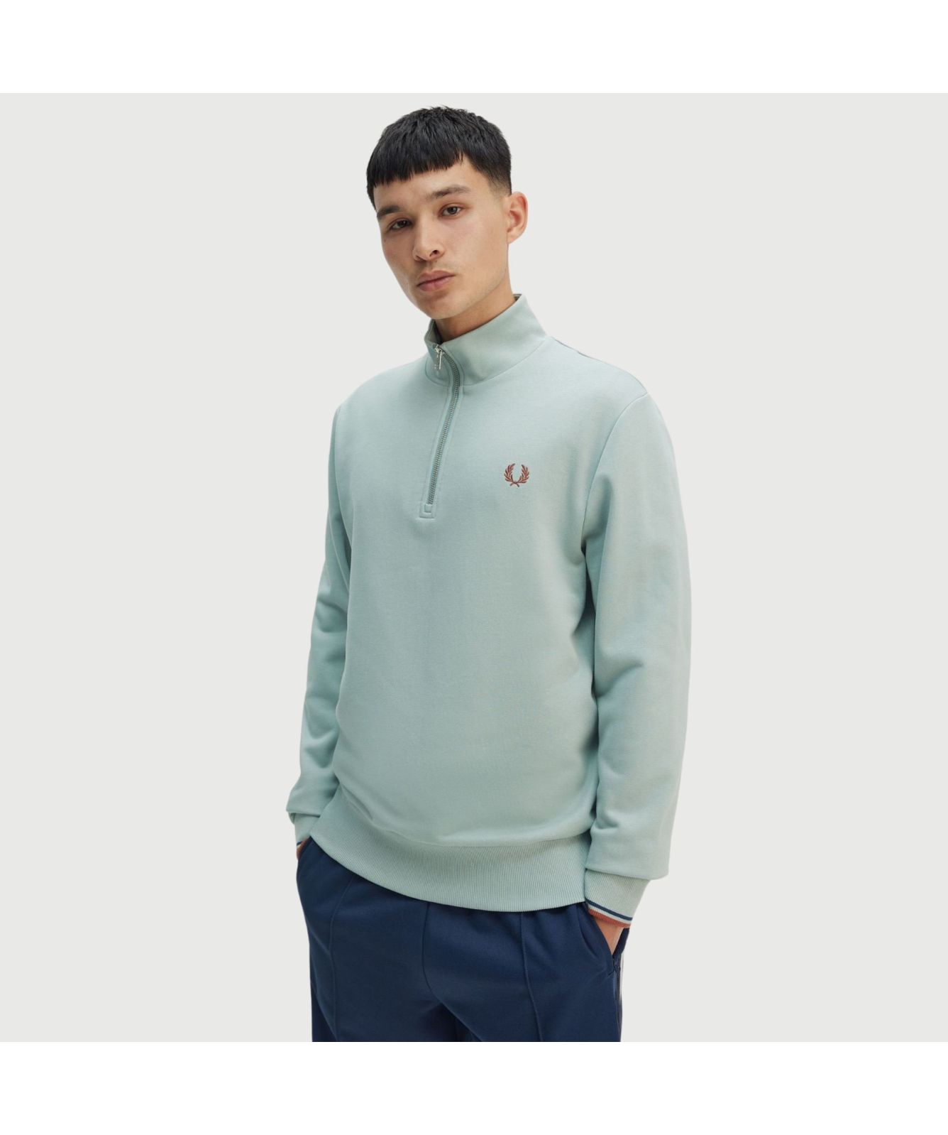Fred Perry Half Zip Sweatshirt | Green - M3574-X89, Teal - M3574-X06