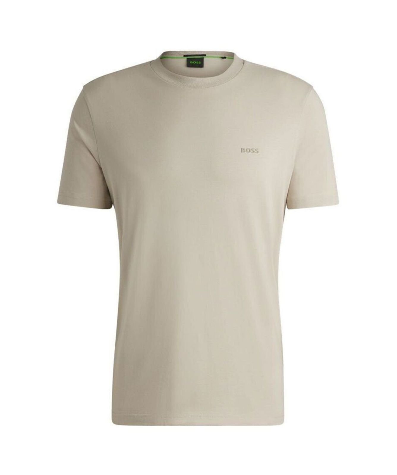 Tシャツ・カットソー BOSS Men T-shirt Beige 50506373 284 BOSS - Stretch-cotton T-shirt with contrast logo - Light Beige