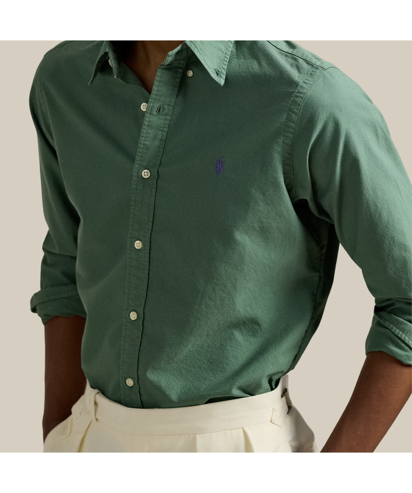 Polo Ralph Lauren Custom Fit Button Down Oxford Shirt | Fatigue ...