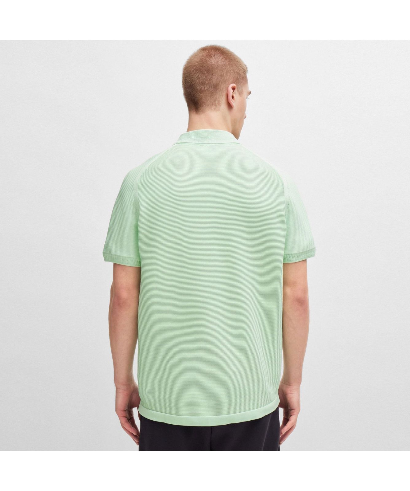BOSS Men's Zayno Zip Short Sleeve Sweater | Mint or Sky Blue