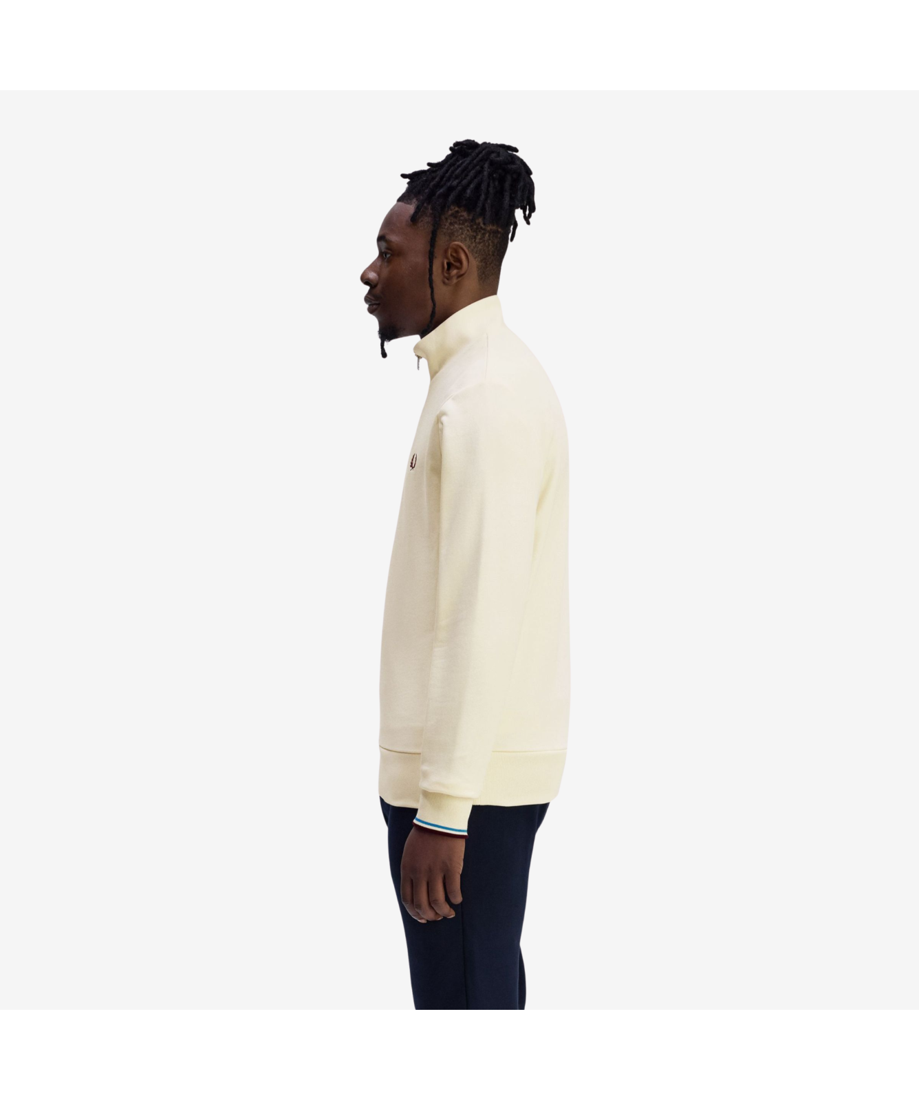 Fred Perry Half Zip Sweatshirt | Ecru- M3574-Z46, Sport Green