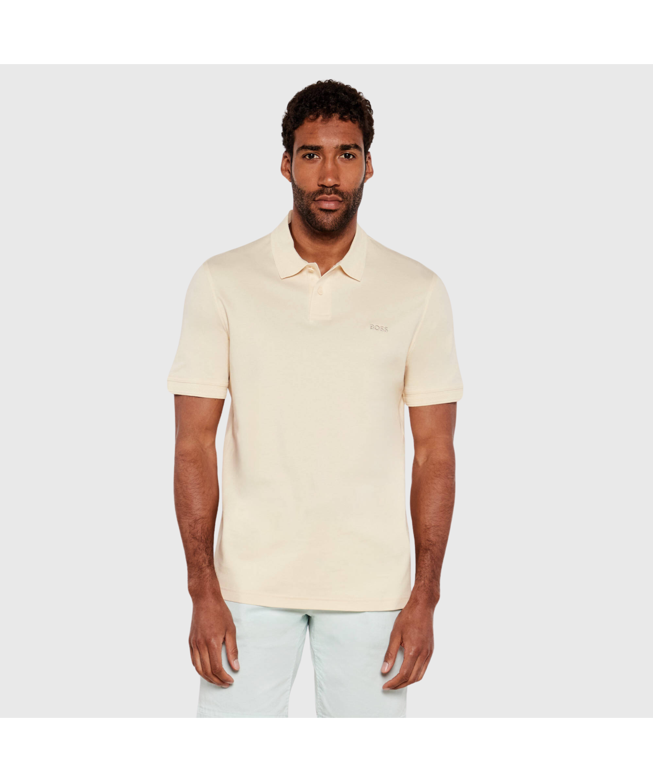 BOSS Pe Interlock Short Sleeve Polo Shirt | Cream - 50520109-767
