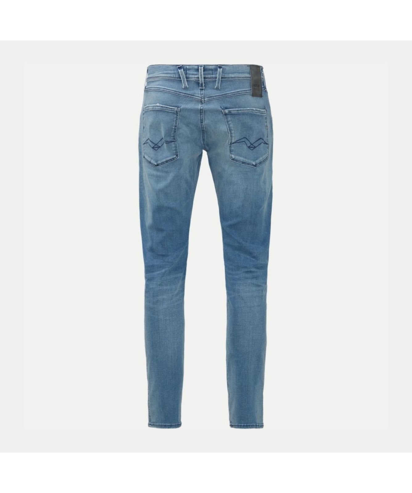 Replay Anbass M914Y Hyperflex White Shades Slim Fit Jean | Light
