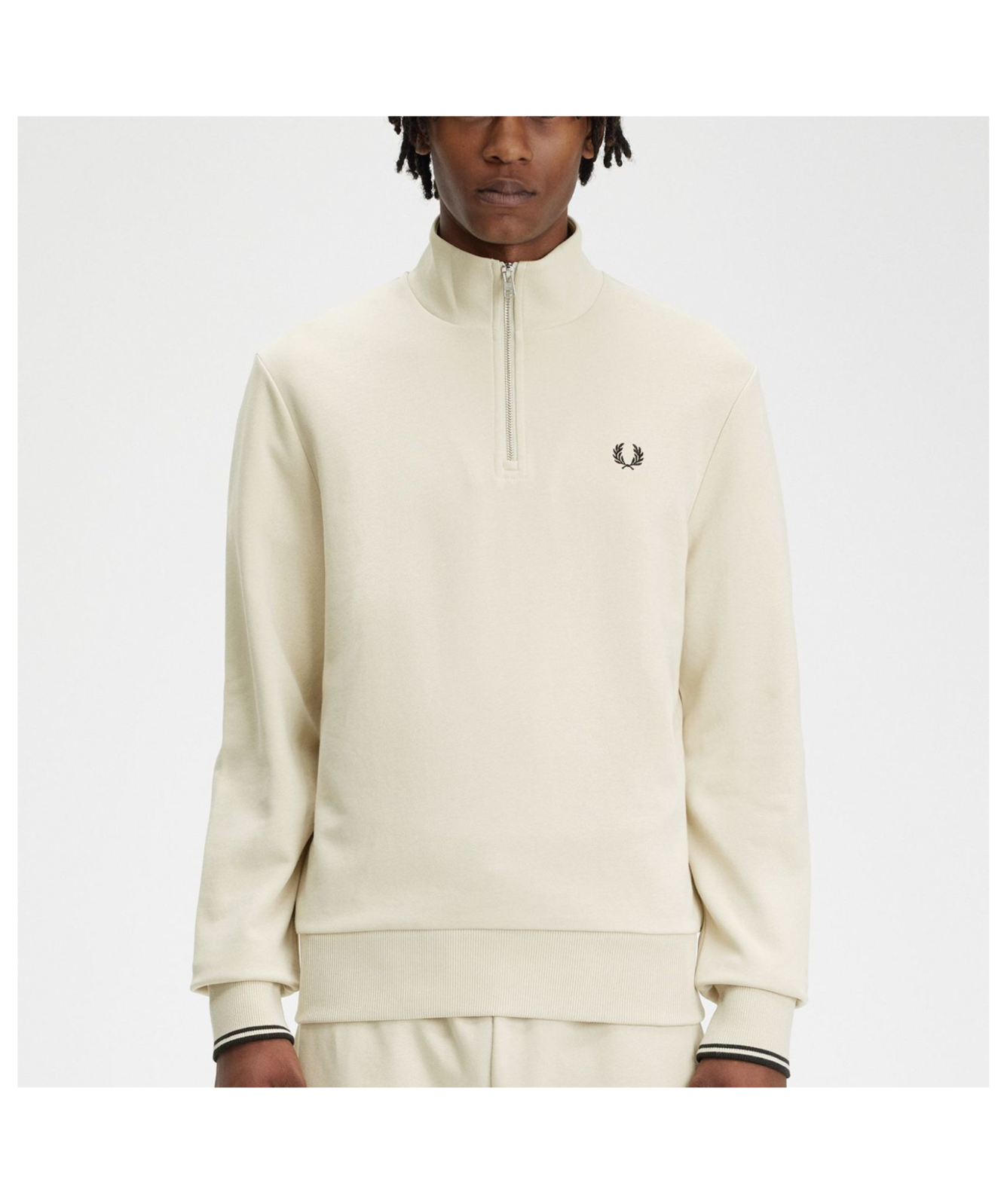 Fred Perry Half Zip Sweatshirt | Beige, Blue, Pink or Sky