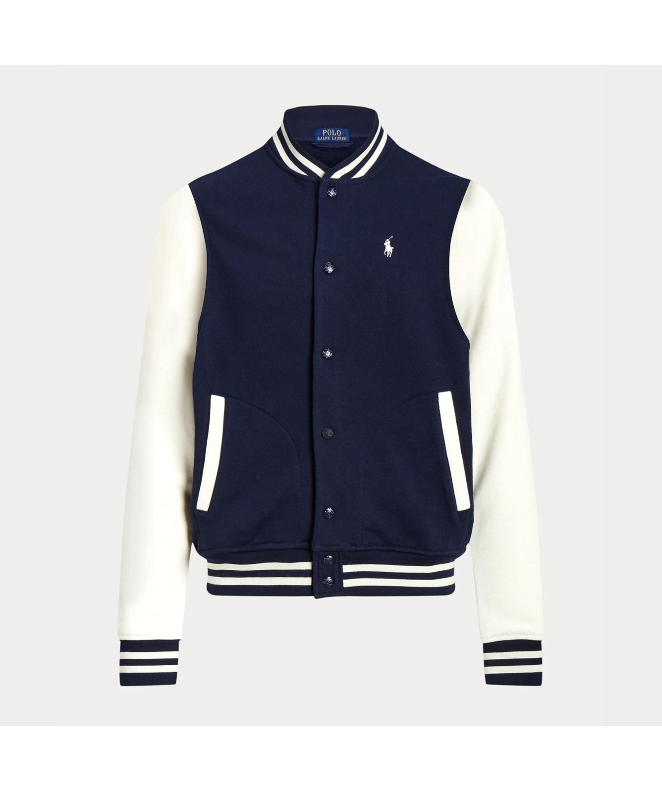 Polo Ralph Lauren Player Logo Baseball Jacket Navy/Cream