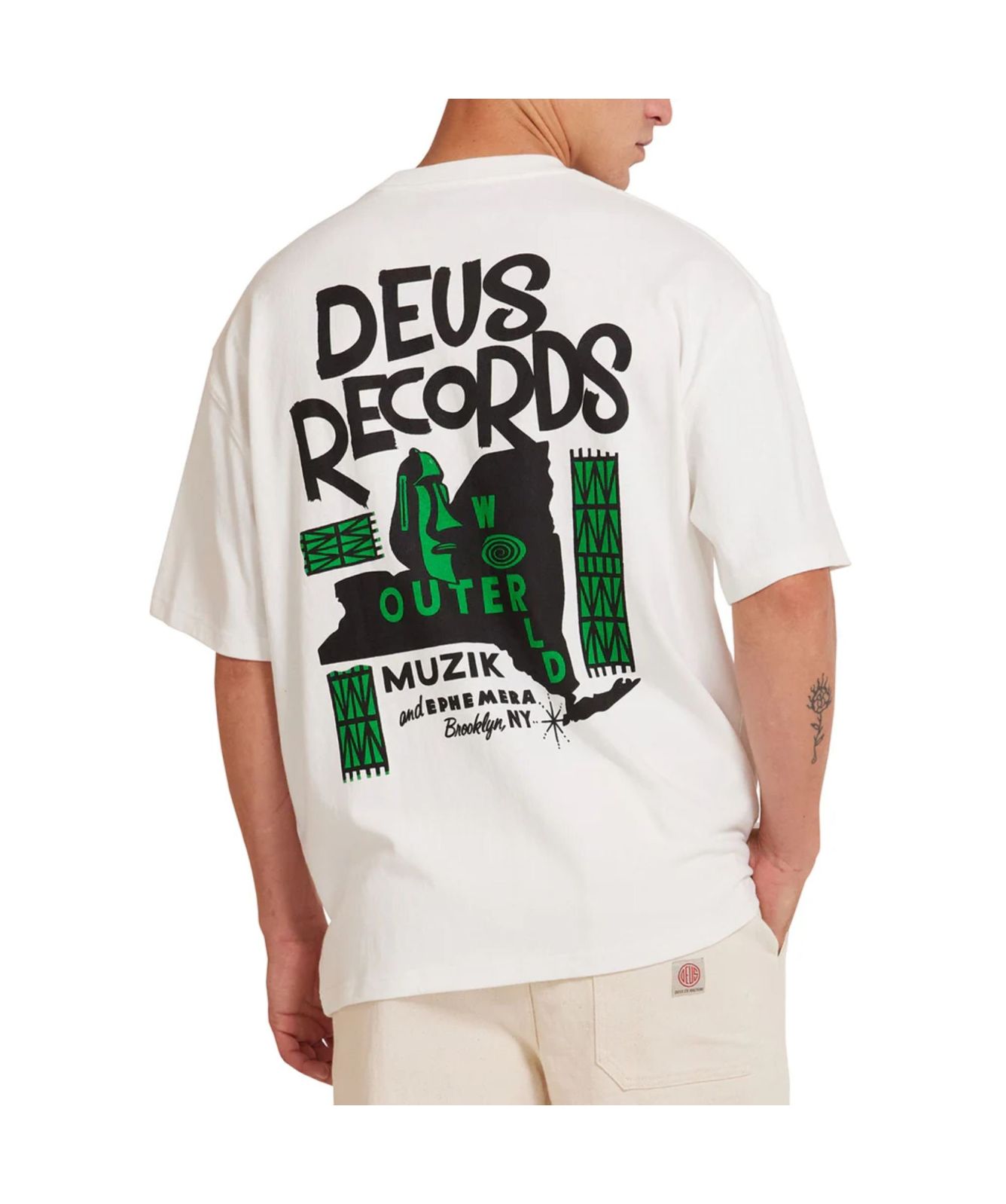 Deus Ex Machina Outerworld Men's T-Shirt Cream-DMF241764-VWH