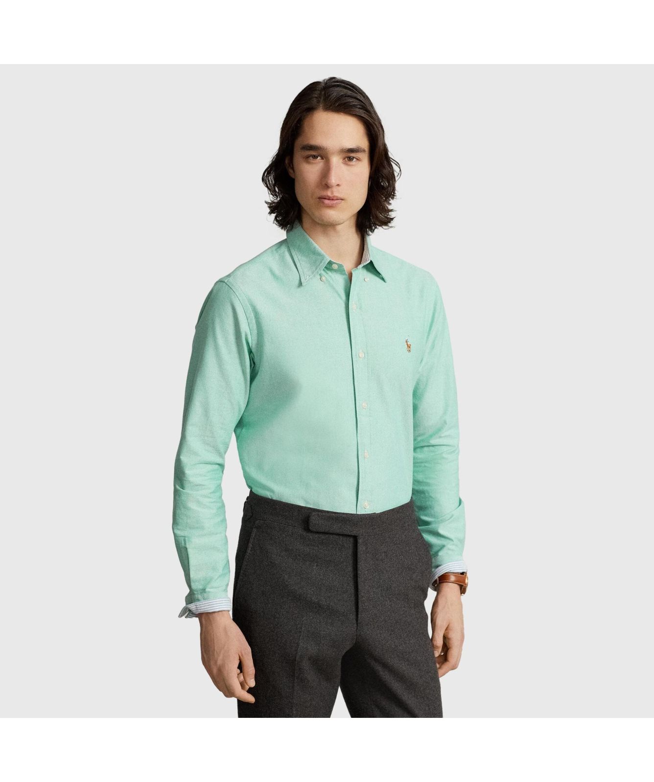 Button Ralph Lauren Green Blouse Polo Ralph Lauren Oxford Long