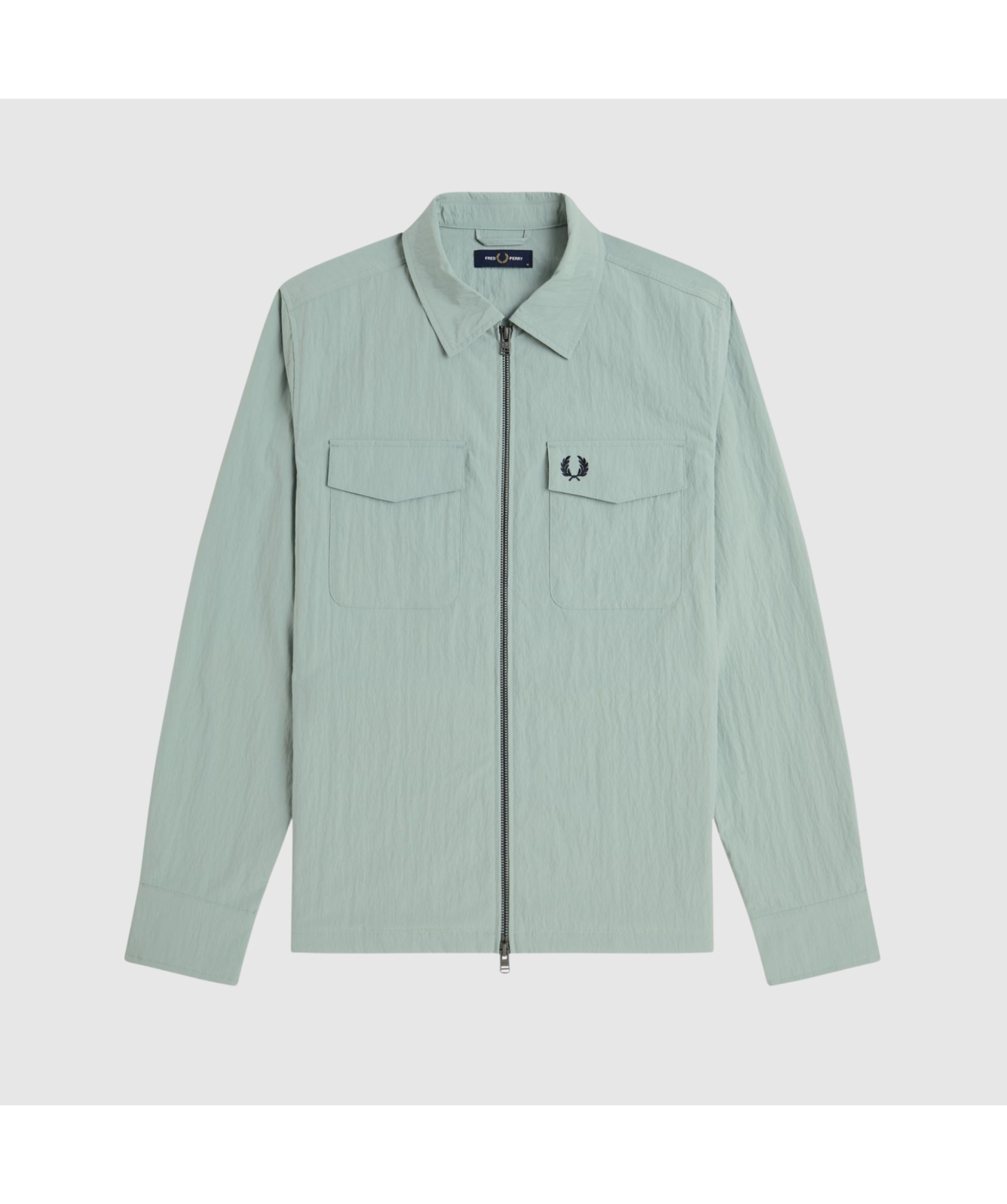 Fred Perry Zip Through Overshirt | Bayleaf - M5684-Z16