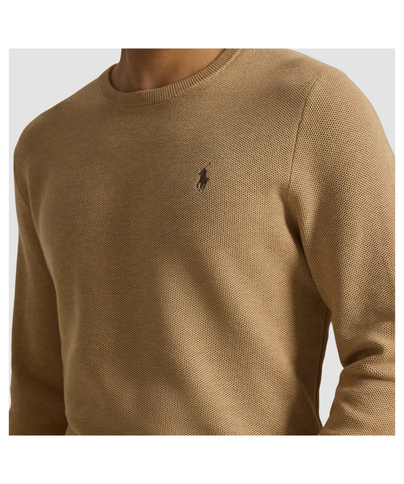 Polo Ralph Lauren Mesh-Knit Cotton Crewneck Jumper - Brown, Green