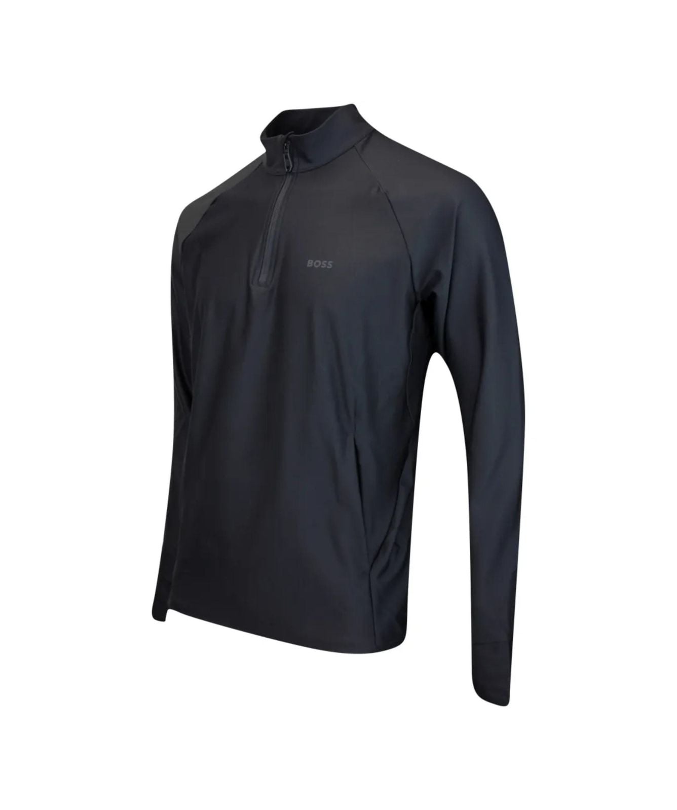 Boss Quarter Zip Sweat Active With Reflective Logo Black