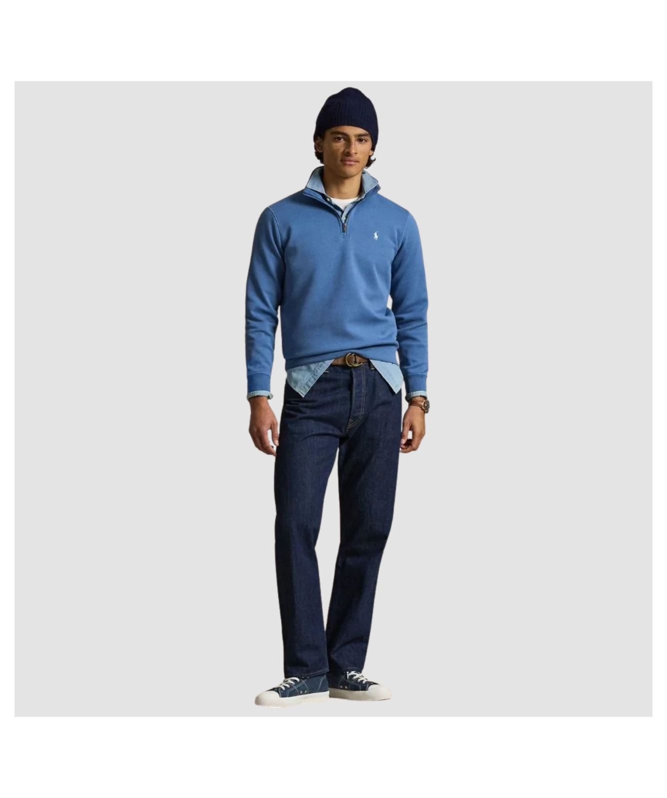 Men's Polo Ralph Lauren Quarter Zip Pullover - Delta Blue | Kular