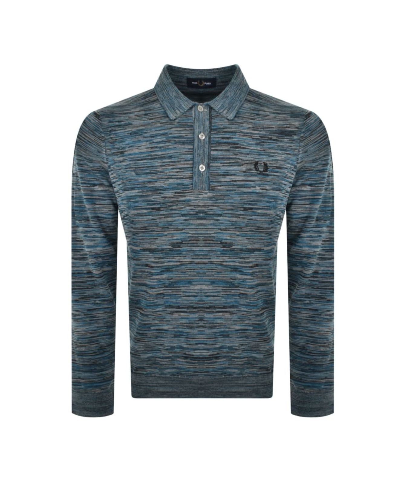 Fred Perry Space Dye Knitted Long Sleeve Shirt | Brown-K8544-X54