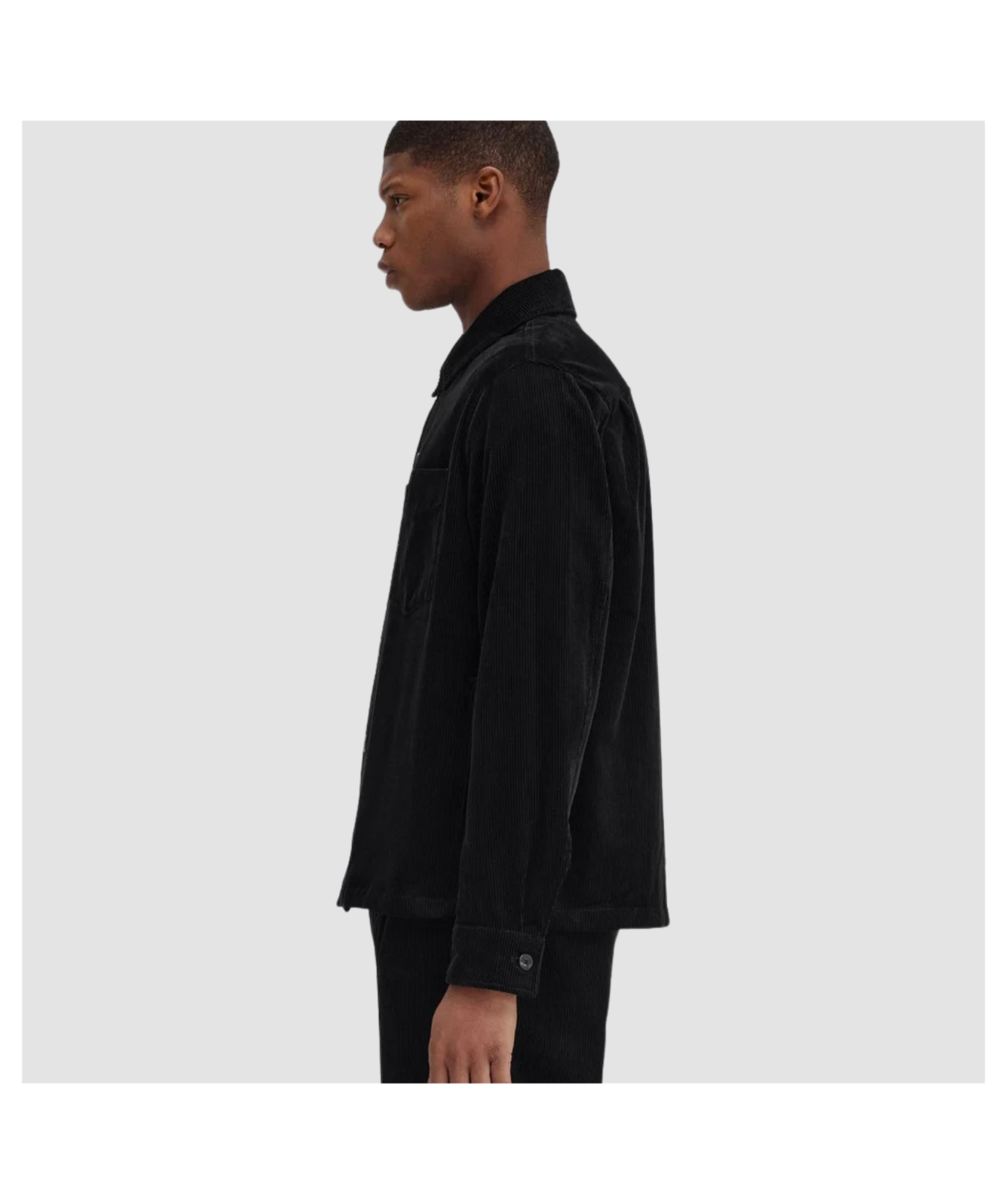 Fred Perry Cord Overshirt | Black - M6658-102
