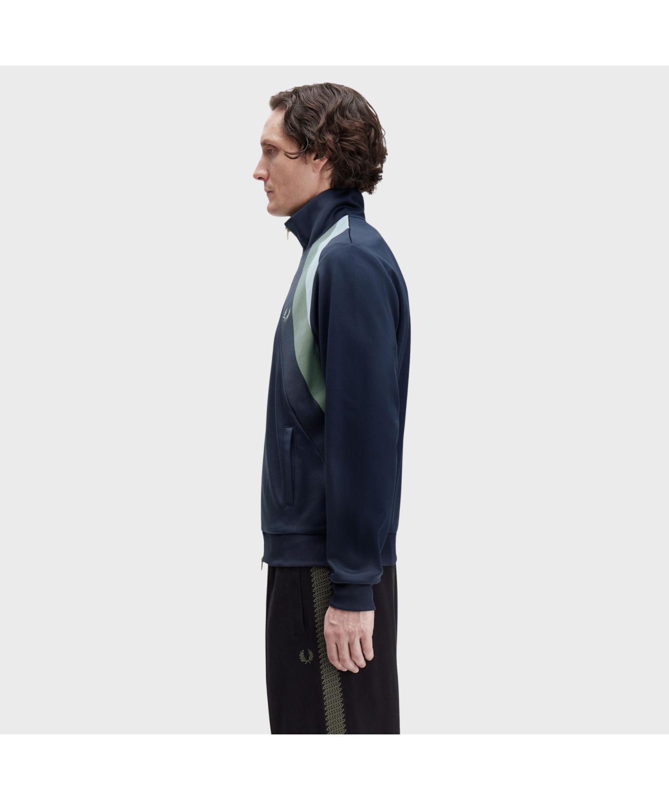 FRED PERRY Navy Track Jacket, Size L