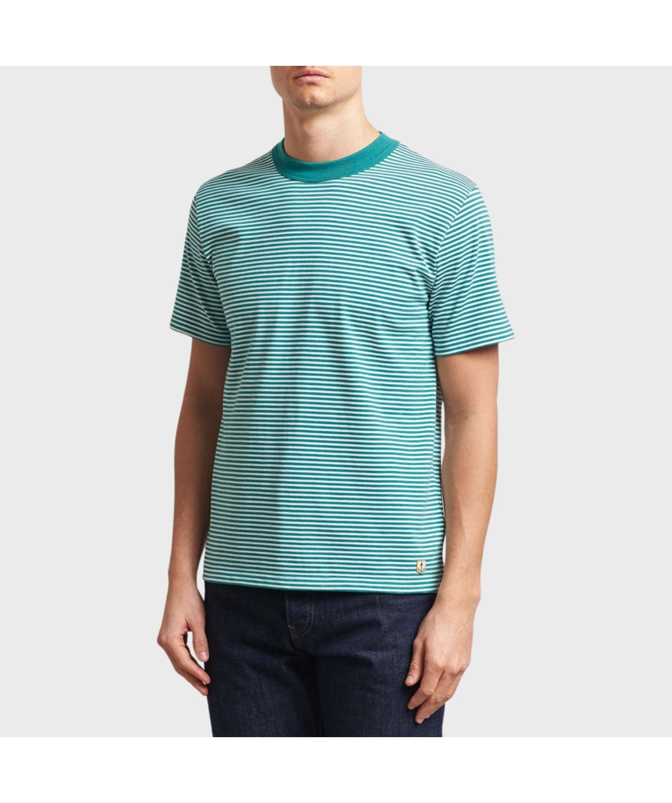 Armor-Lux Heritage Stripe T-Shirt | Pink - 59643_QDR, Green- 59643_QDP