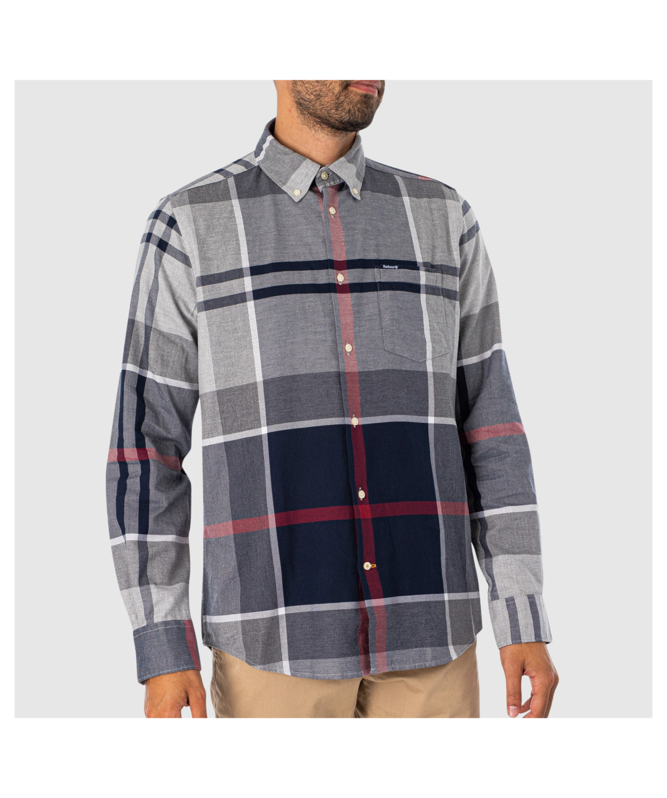 Designer Clothing Barbour Dunoon Shirt Grey Barbour Men's