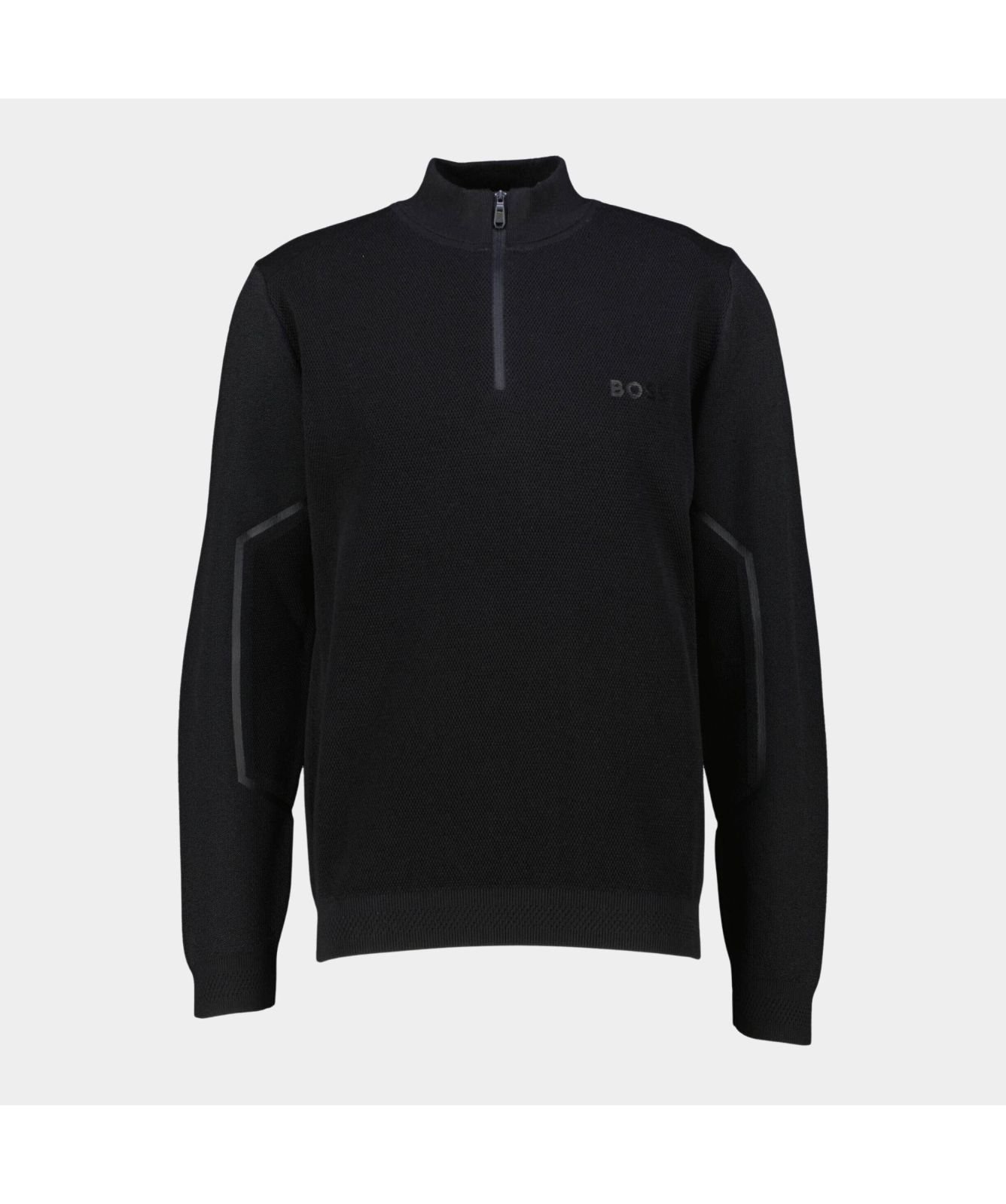 Boss Zhine ¼ Zip Jumper | Black-50523154-001 -kular fashion