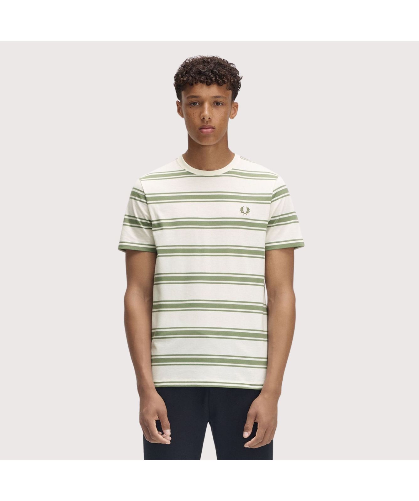 FRED PERRY Tシャツ M9851 FINE STRIPE T-SHIRT Fine Stripe T-Shirt - Light Smoke | Men's T-Shirts