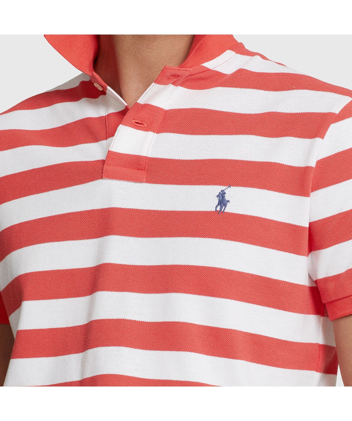 Polo by Ralph Lauren ラガーシャツ M 赤/白 Polo Ralph Lauren Custom Slim Fit Classics Stripe Polo T-Shirt