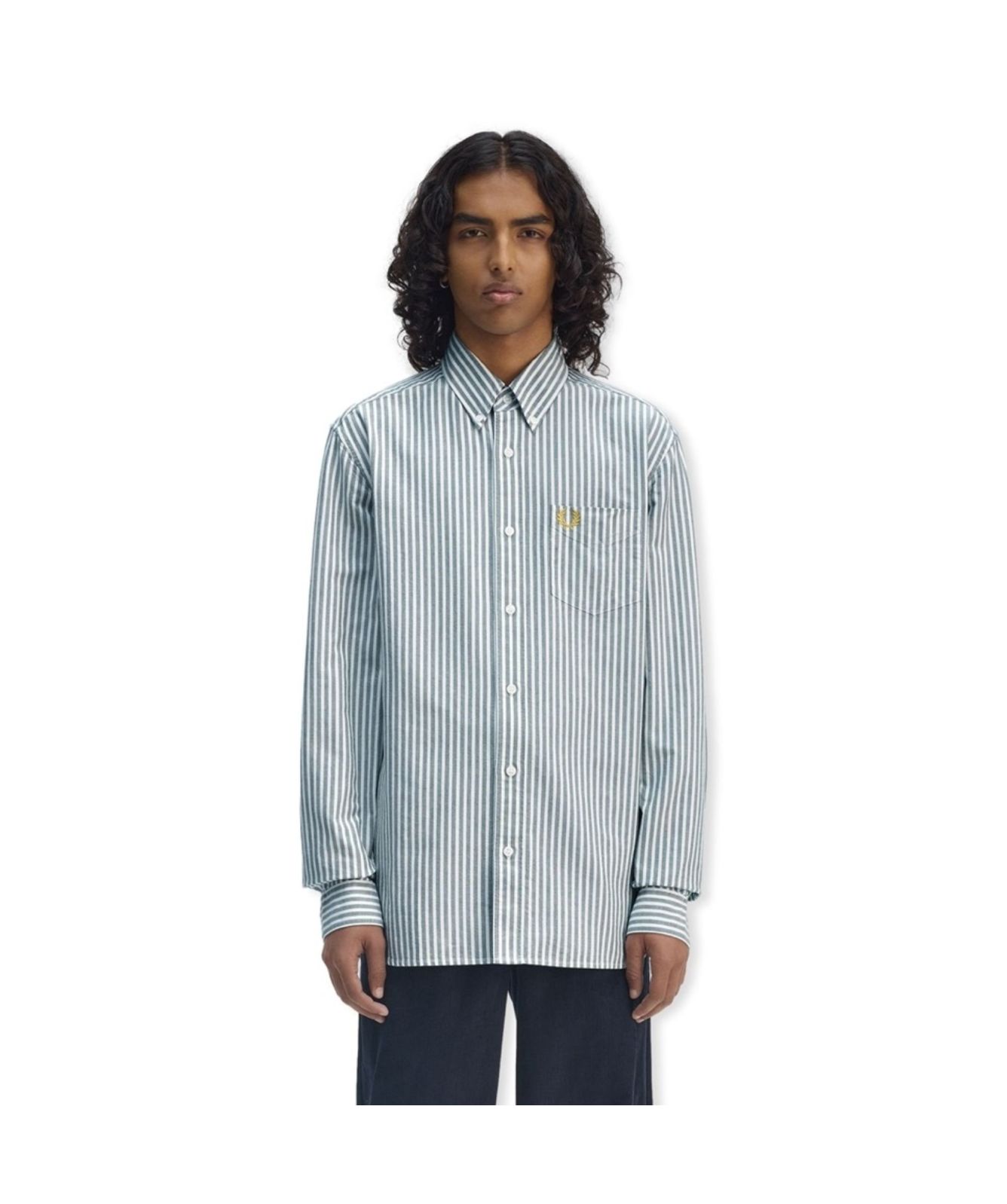 Fred Perry Stripe Oxford Shirt | Blue - M6574-X86, ﻿Green - M6574-X89
