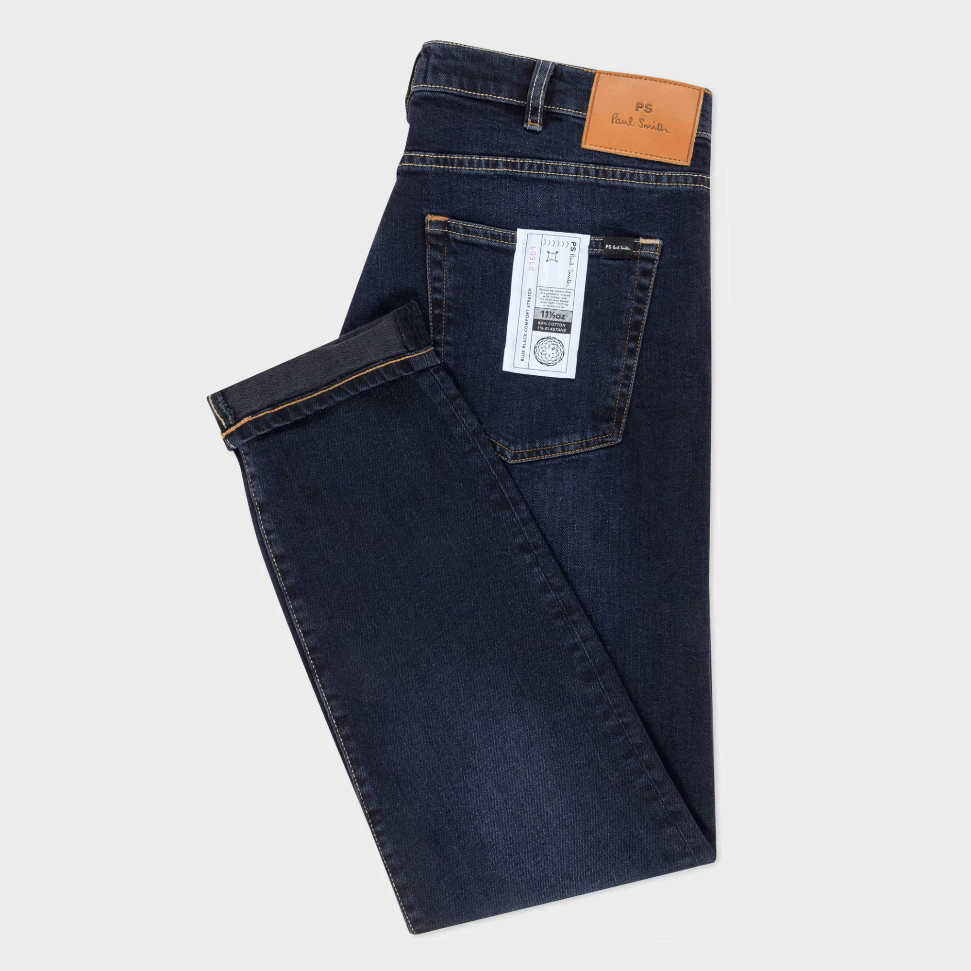 Paul Smith Dark Wash Tapered Fit Stretch Comfort Jean Indigo-M2R